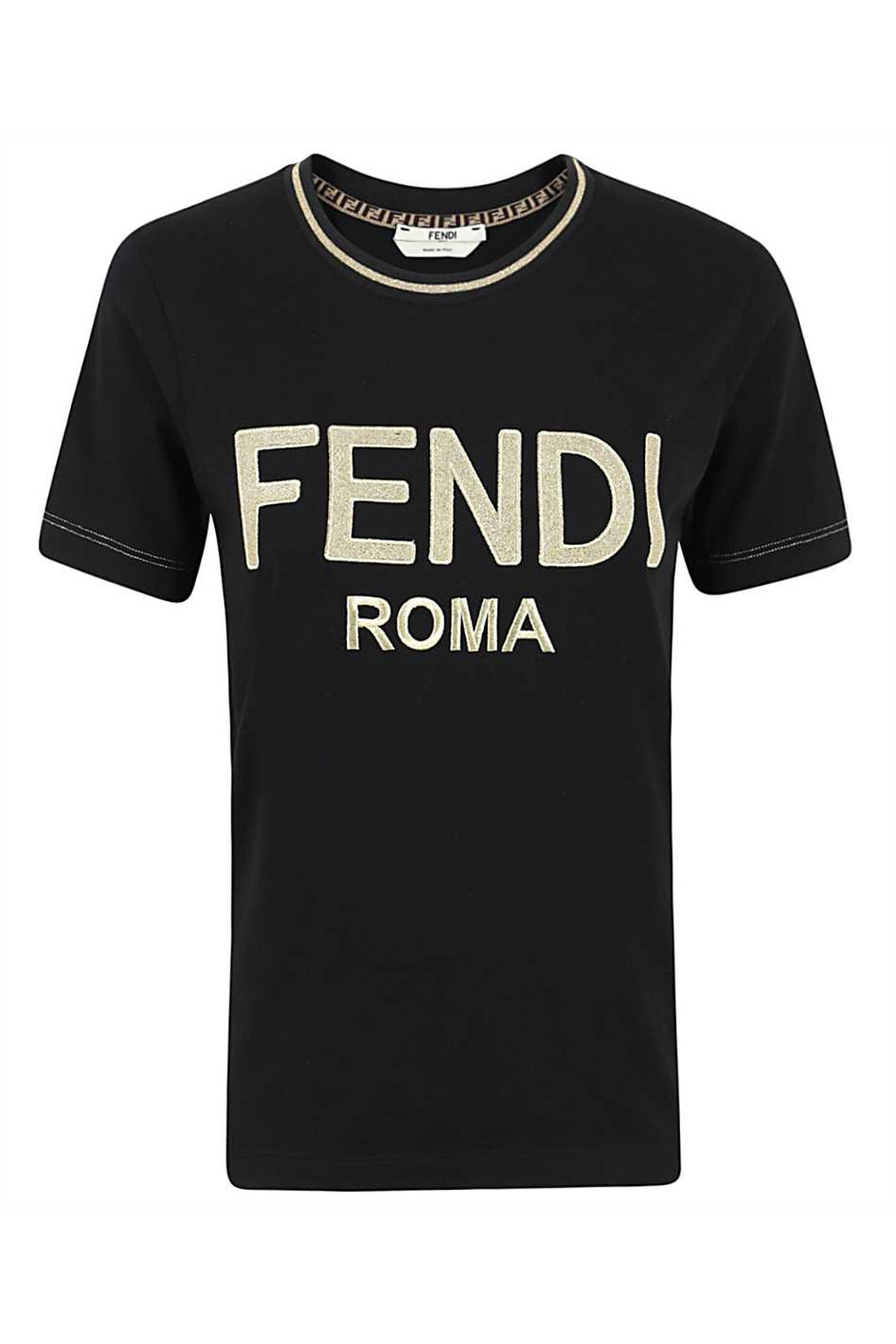 Fendi-OUTLET-SALE-Logo cotton t-shirt-ARCHIVIST