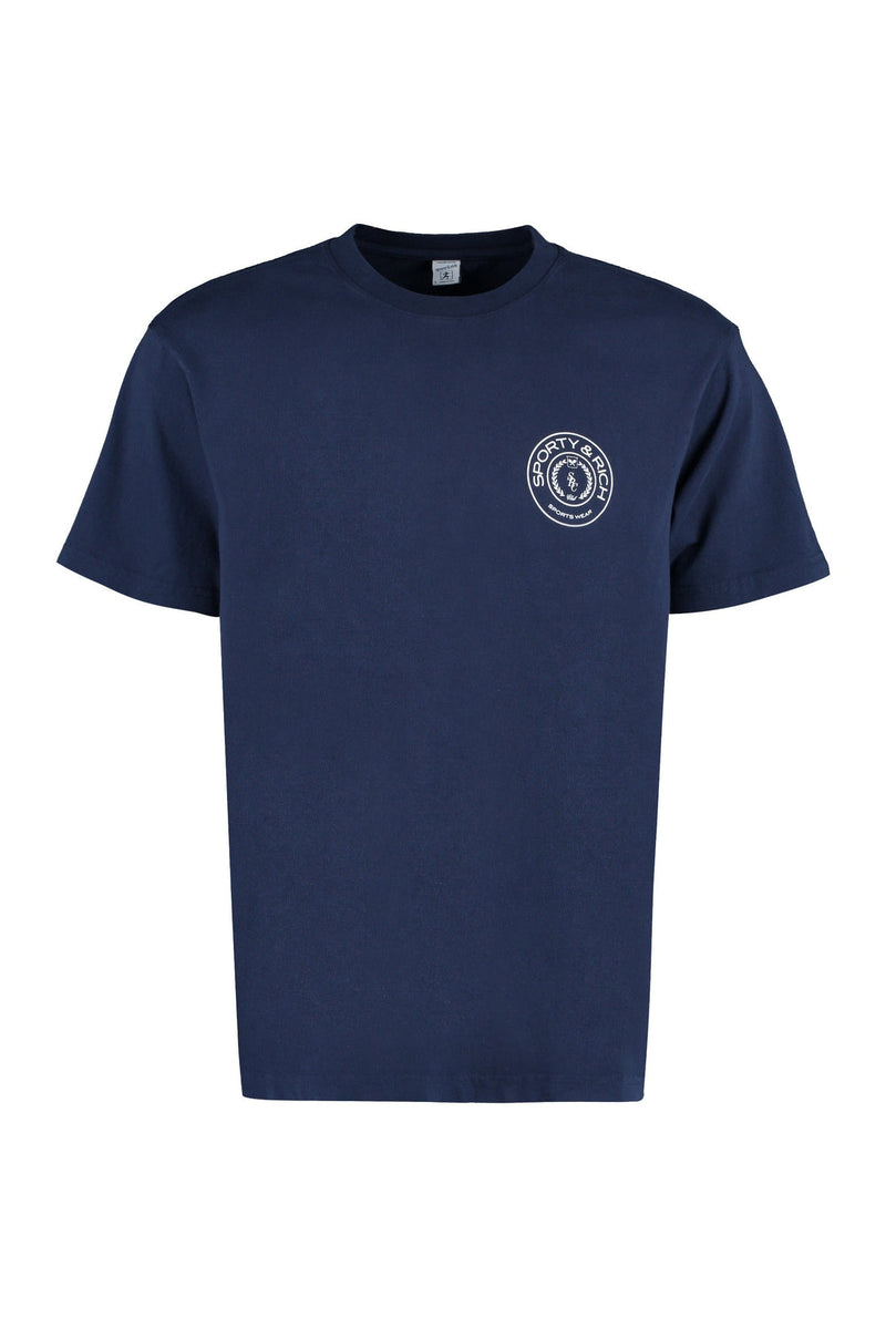 Sporty & Rich-OUTLET-SALE-Logo cotton t-shirt-ARCHIVIST