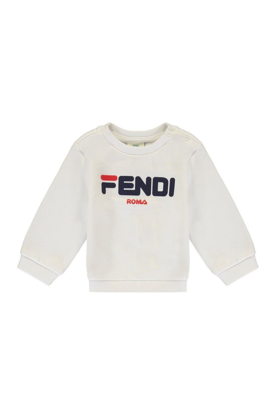 Fendi Kids-OUTLET-SALE-Logo detail cotton sweatshirt-ARCHIVIST