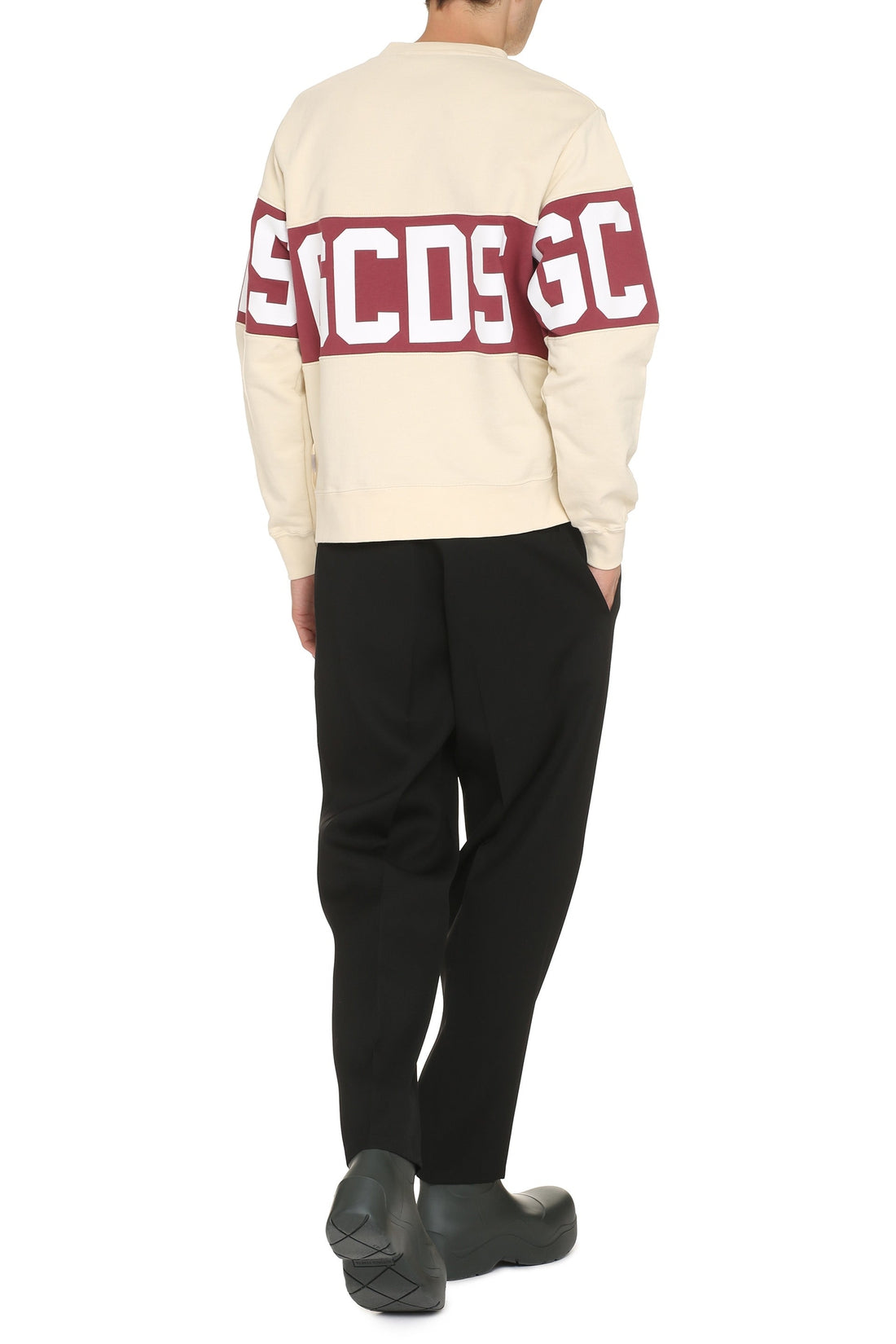 GCDS-OUTLET-SALE-Logo detail cotton sweatshirt-ARCHIVIST