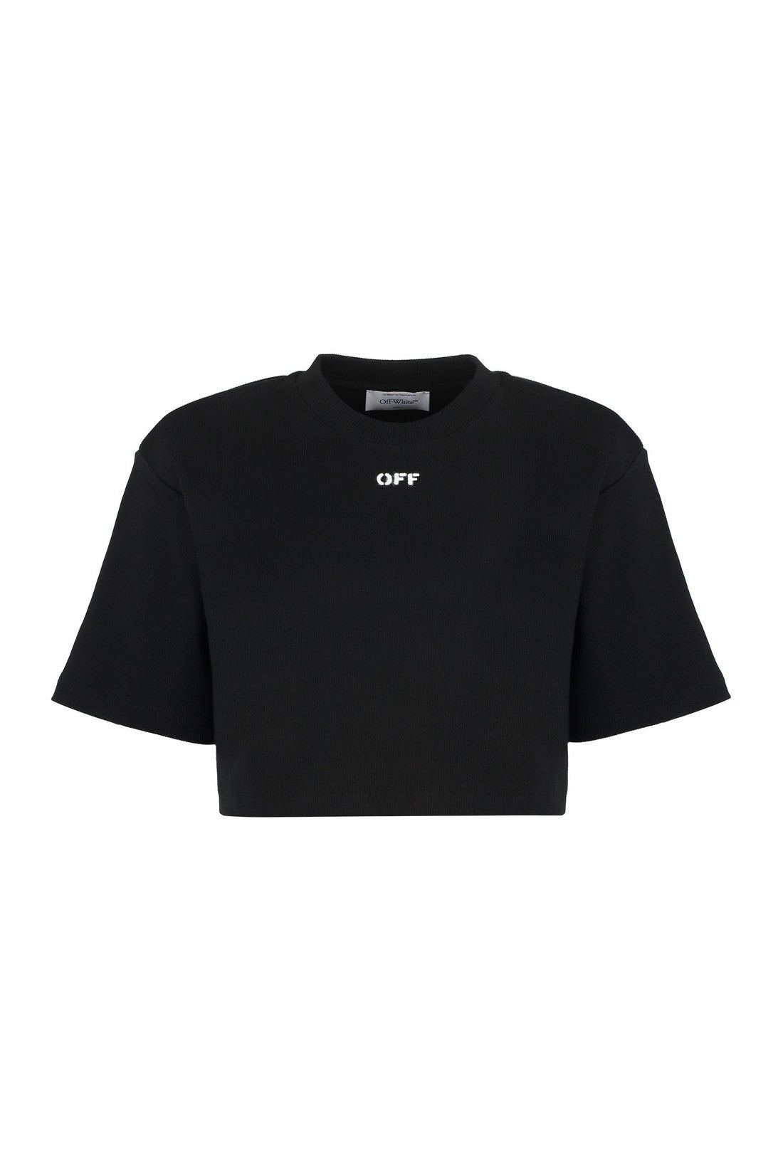 Off-White-OUTLET-SALE-Logo detail cropped t-shirt-ARCHIVIST