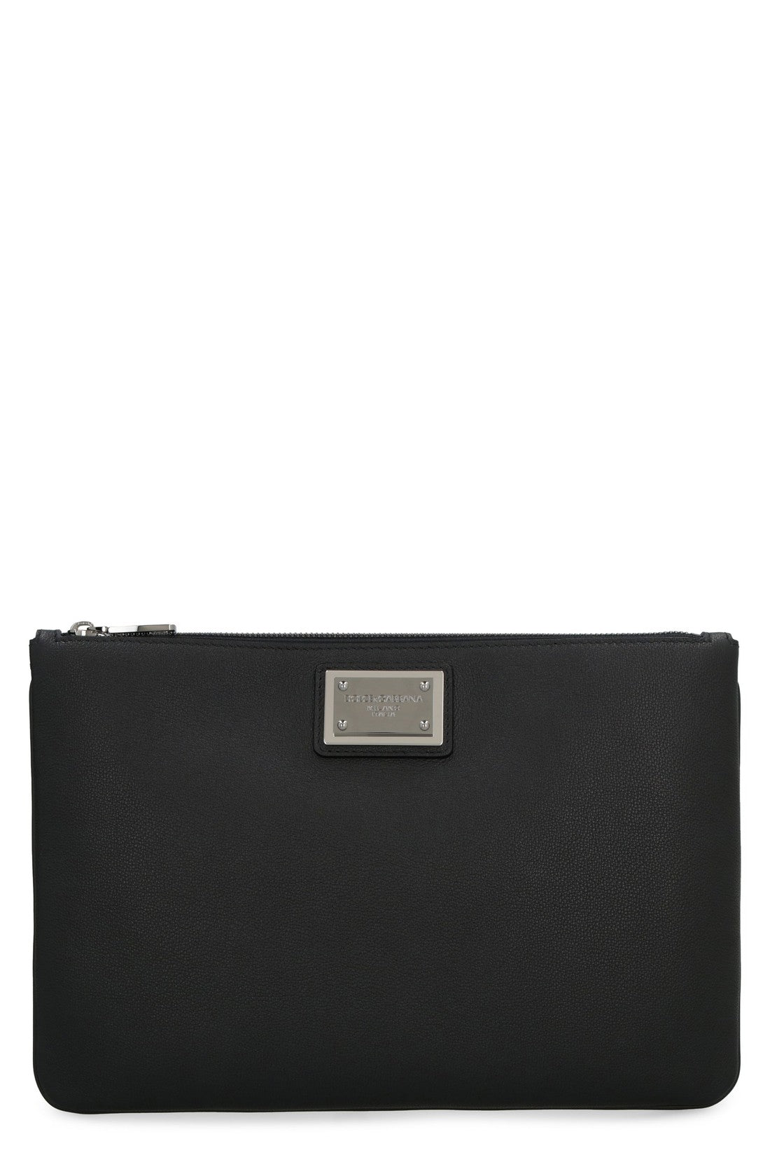 Dolce & Gabbana-OUTLET-SALE-Logo detail flat leather pouch-ARCHIVIST