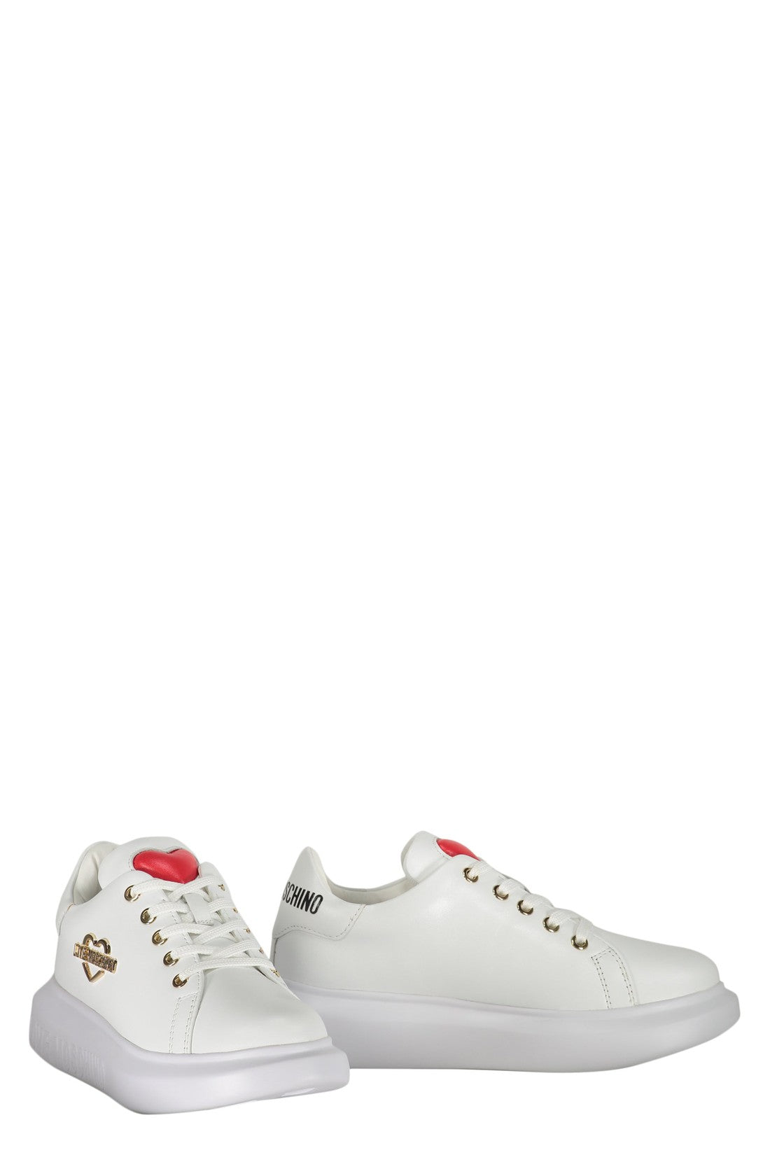 Love Moschino-OUTLET-SALE-Logo detail leather sneakers-ARCHIVIST