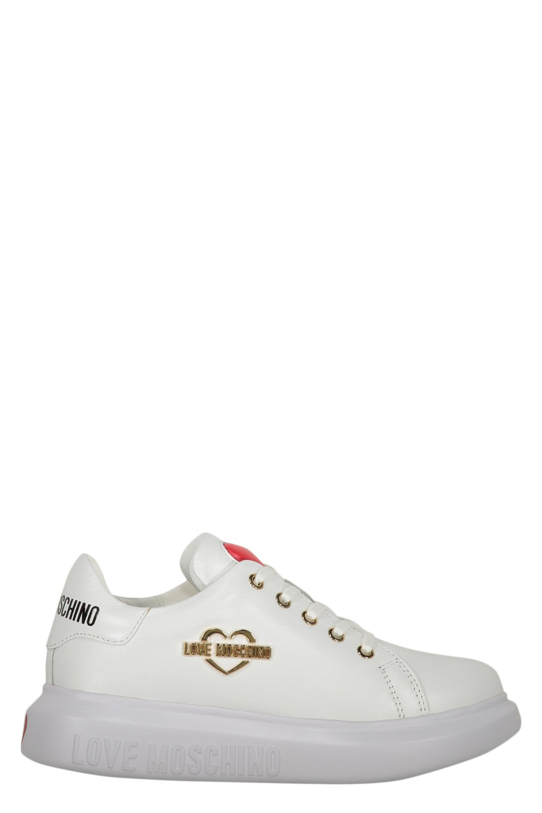 Love Moschino-OUTLET-SALE-Logo detail leather sneakers-ARCHIVIST