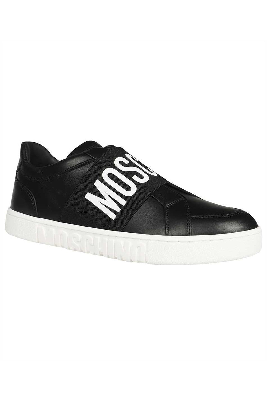 Moschino-OUTLET-SALE-Logo detail leather sneakers-ARCHIVIST