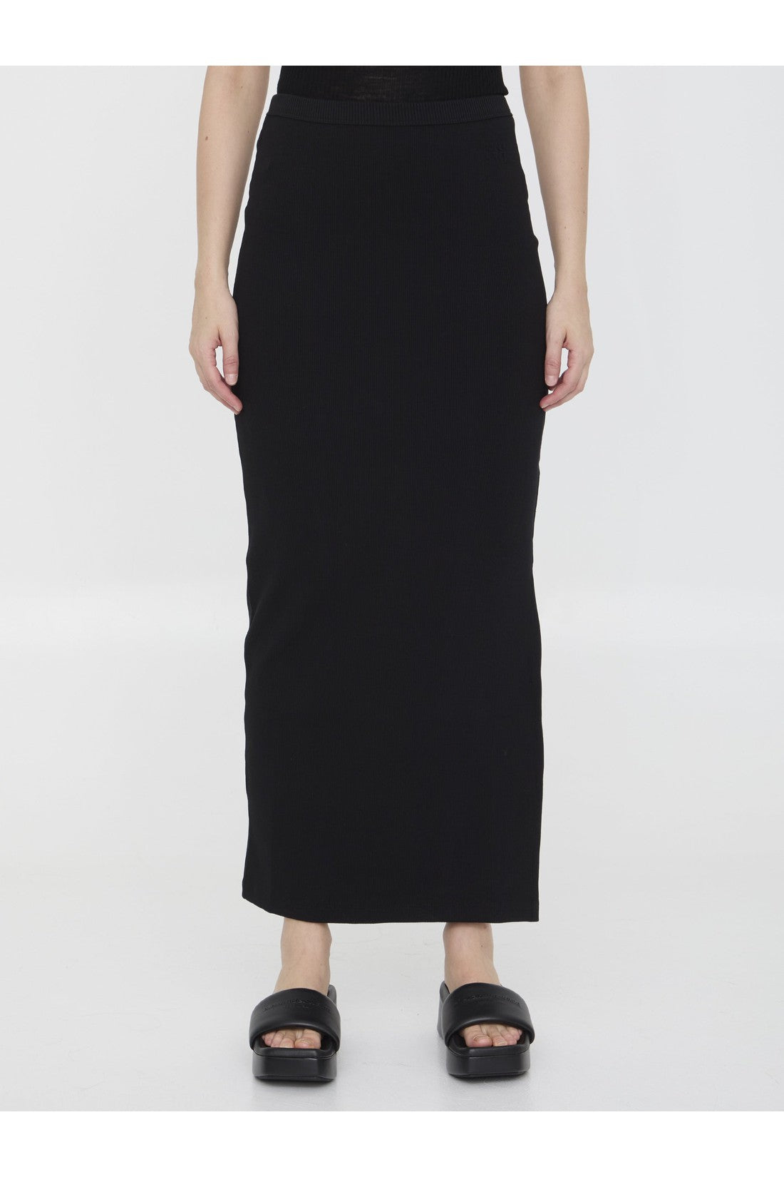 ALEXANDER WANG-OUTLET-SALE-Logo maxi skirt-ARCHIVIST