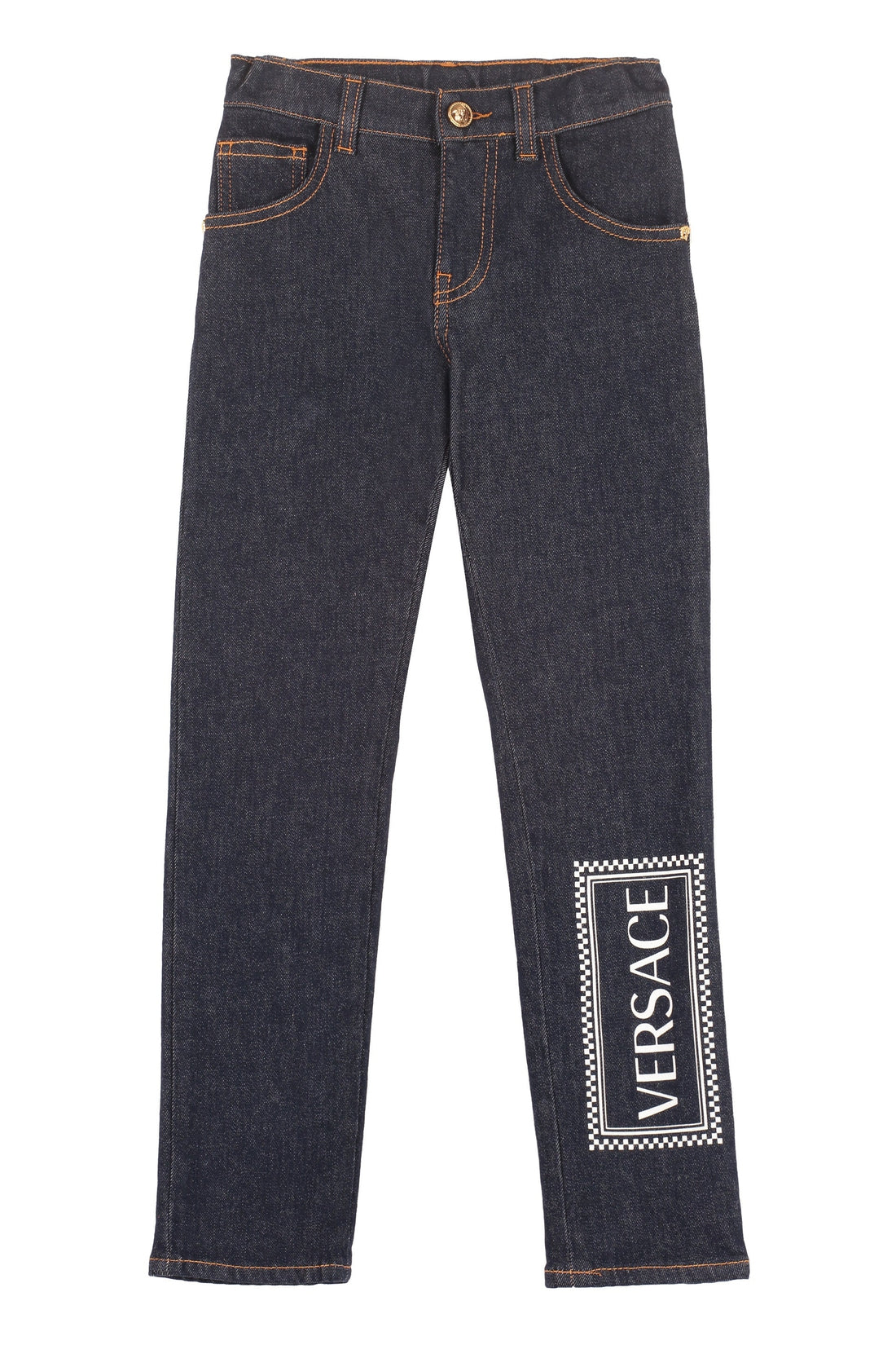 Piralo-OUTLET-SALE-Logo print 5-pocket jeans-ARCHIVIST