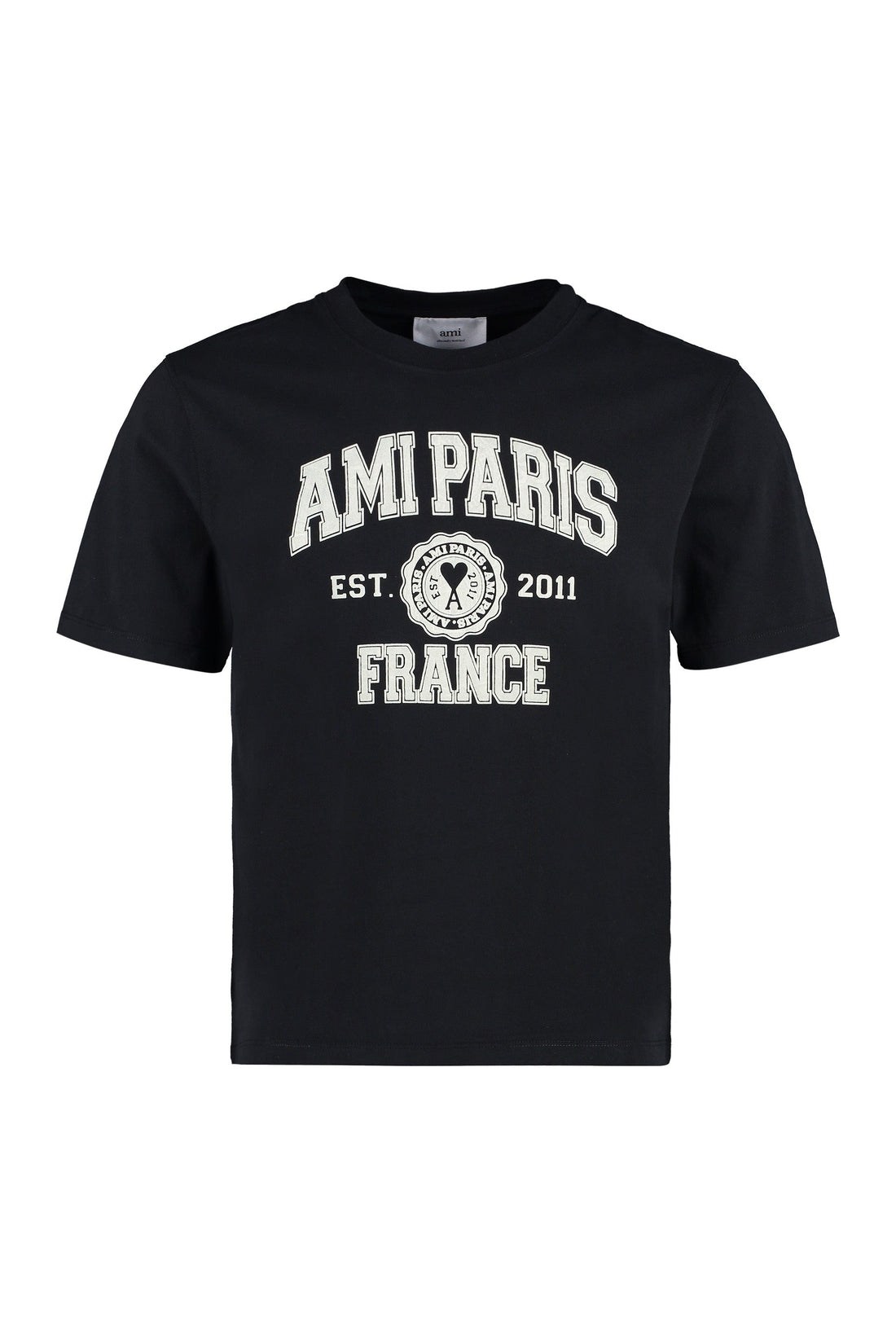 AMI PARIS-OUTLET-SALE-Logo print cotton T-shirt-ARCHIVIST