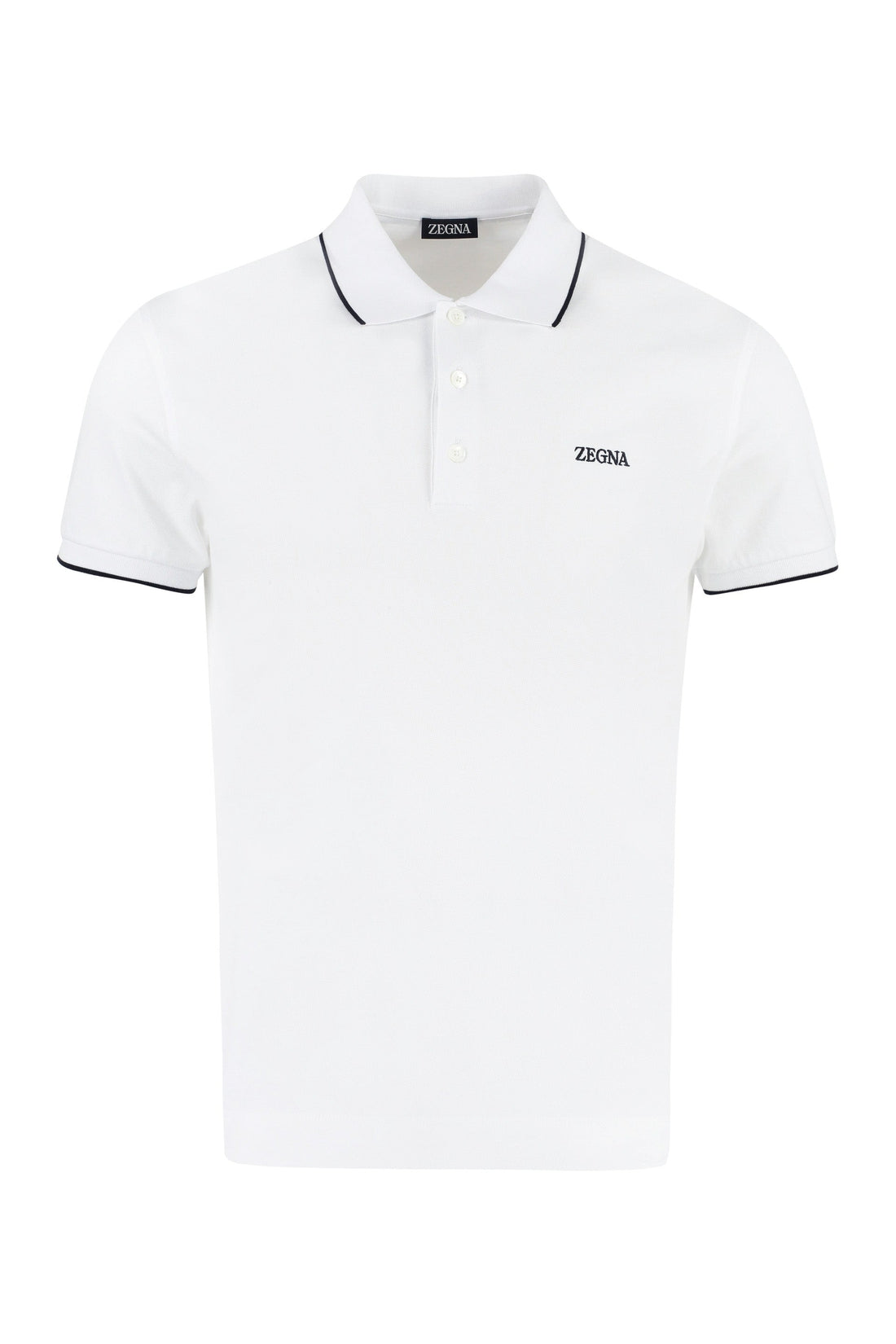 Zegna-OUTLET-SALE-Logo print cotton polo shirt-ARCHIVIST