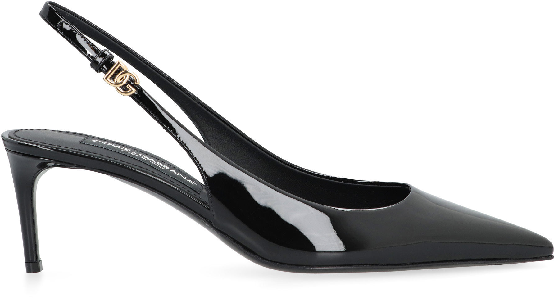 Dolce & Gabbana-OUTLET-SALE-Lollo leather slingback pumps-ARCHIVIST