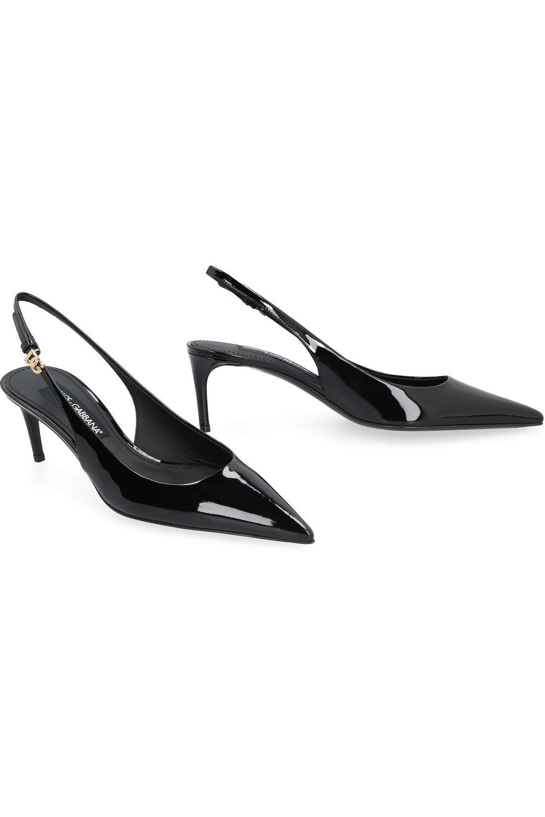 Dolce & Gabbana-OUTLET-SALE-Lollo leather slingback pumps-ARCHIVIST