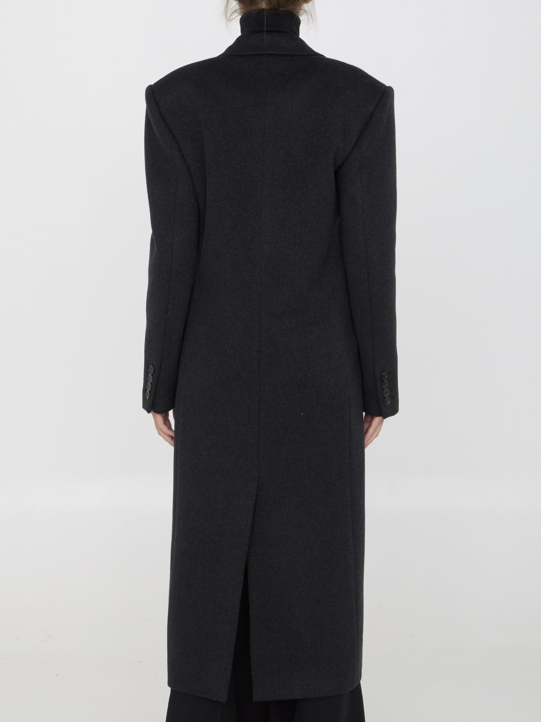 SAINT LAURENT-OUTLET-SALE-Long coat in cashmere and wool-ARCHIVIST