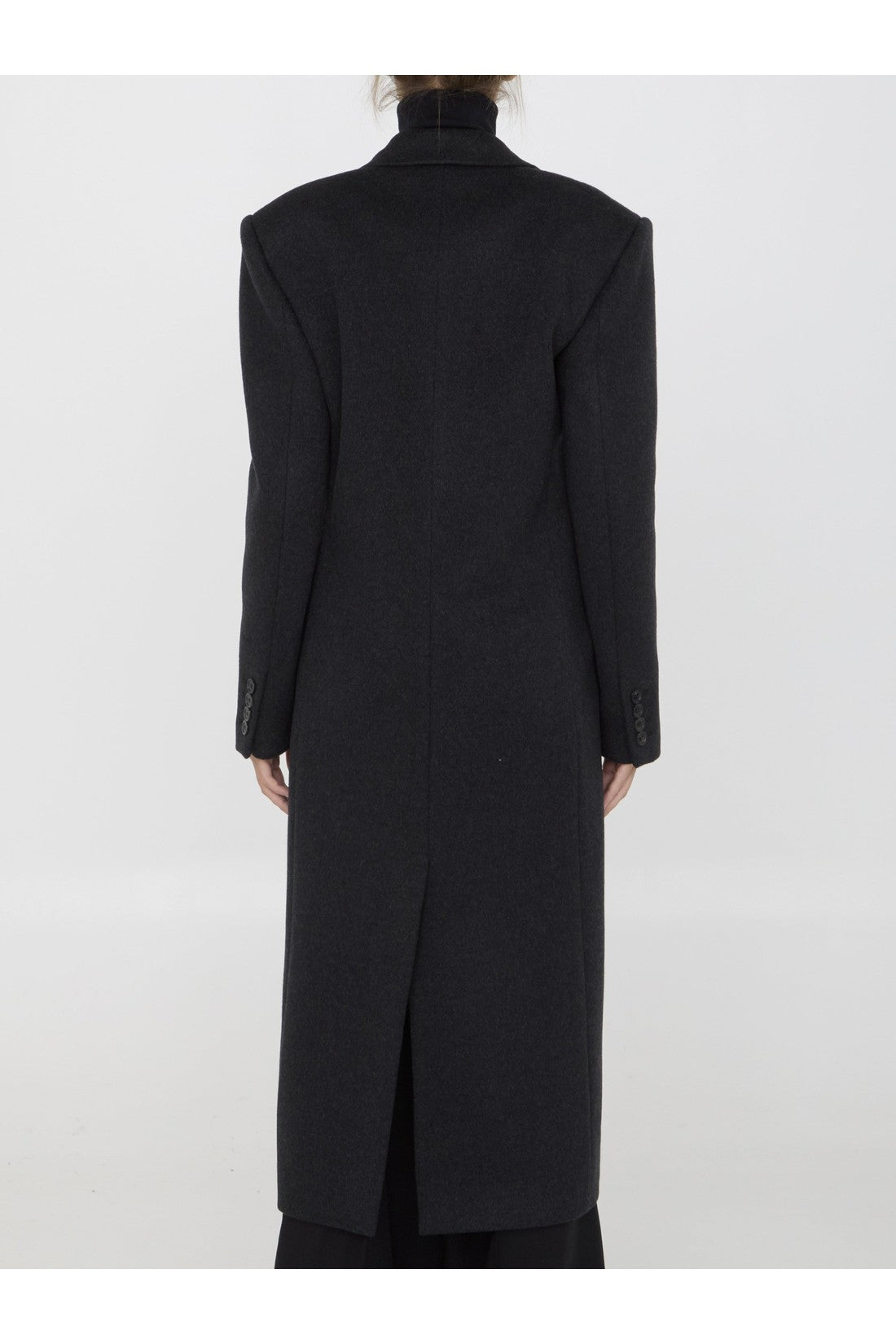 Saint Laurent-OUTLET-SALE-Long coat in cashmere and wool-ARCHIVIST