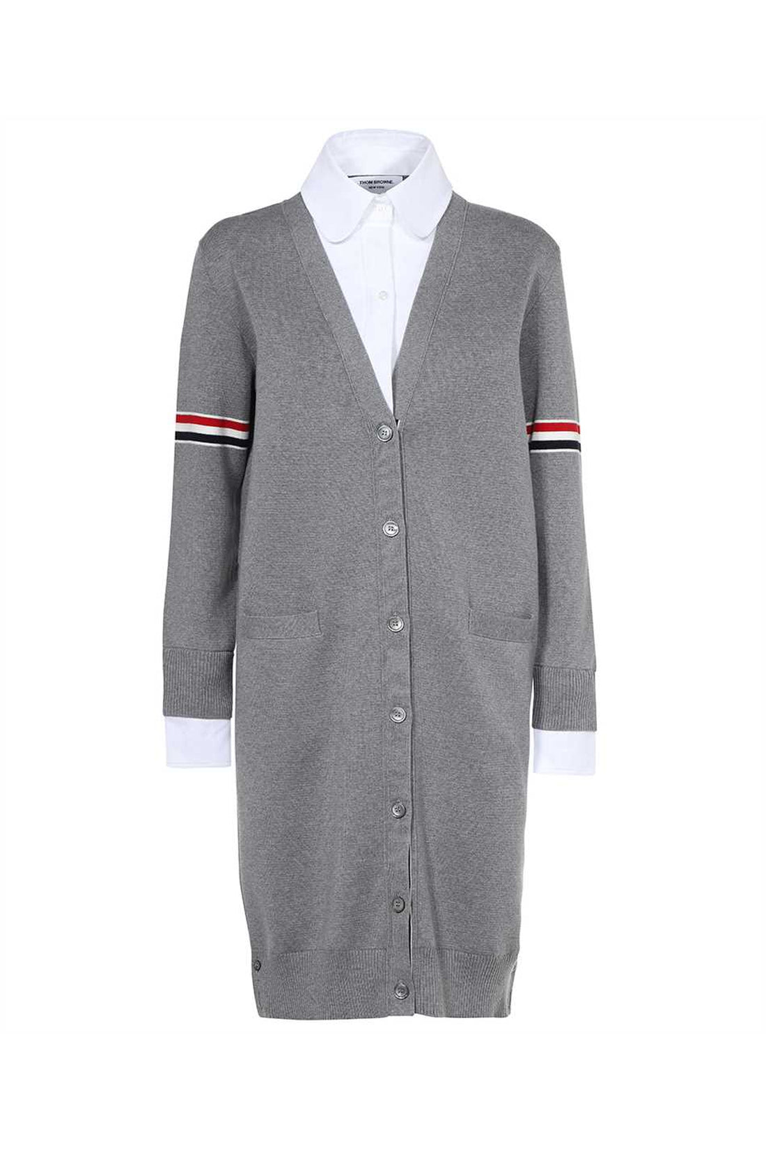 Thom Browne-OUTLET-SALE-Long knitted cardigan-ARCHIVIST