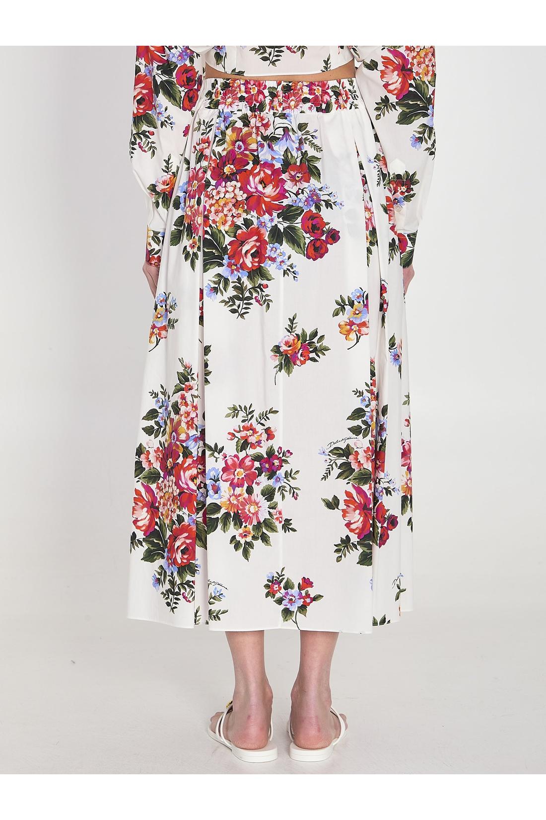 Dolce & Gabbana-OUTLET-SALE-Long poplin skirt-ARCHIVIST