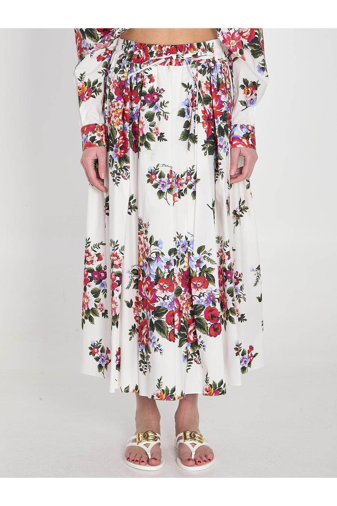 Dolce & Gabbana-OUTLET-SALE-Long poplin skirt-ARCHIVIST