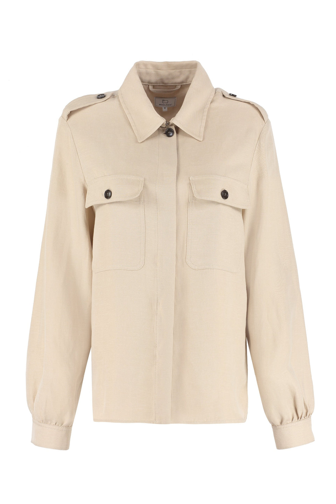 Woolrich-OUTLET-SALE-Long sleeve linen blend shirt-ARCHIVIST