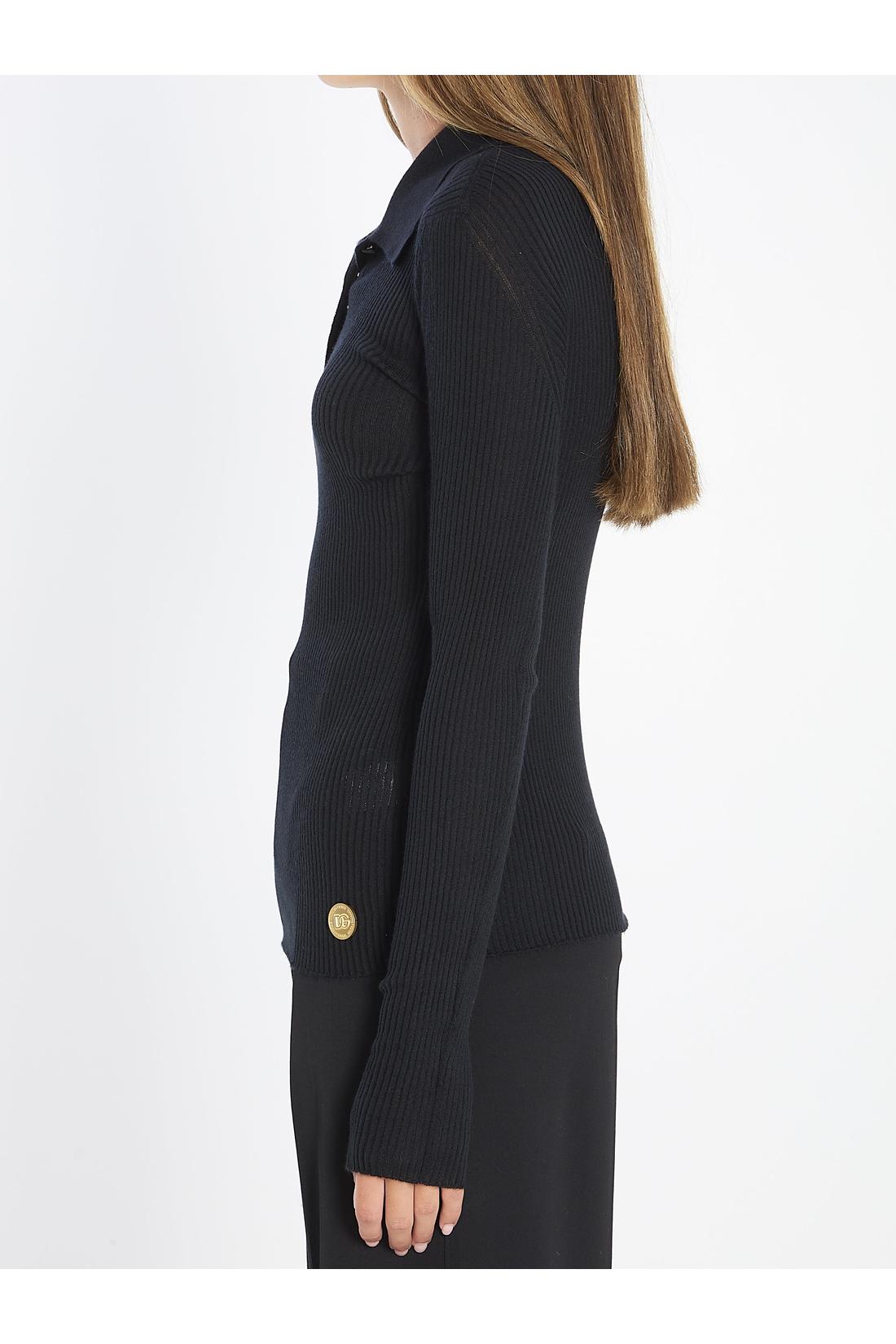 Dolce & Gabbana-OUTLET-SALE-Long-sleeve polo shirt-ARCHIVIST