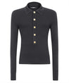 Balmain-OUTLET-SALE-Long sleeve wool polo shirt-ARCHIVIST