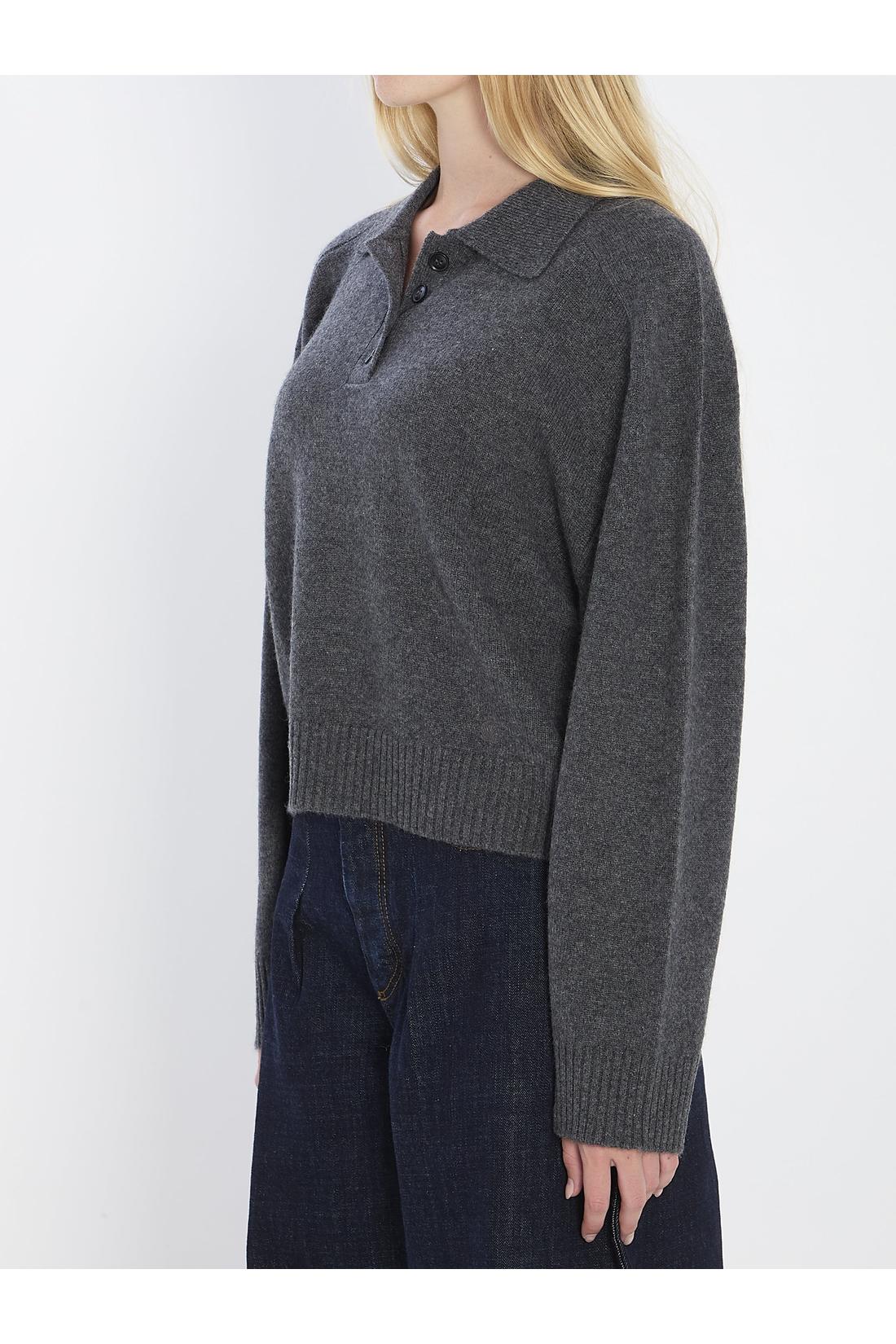 Loulou De Saison-OUTLET-SALE-Long-sleeved cashmere polo-ARCHIVIST