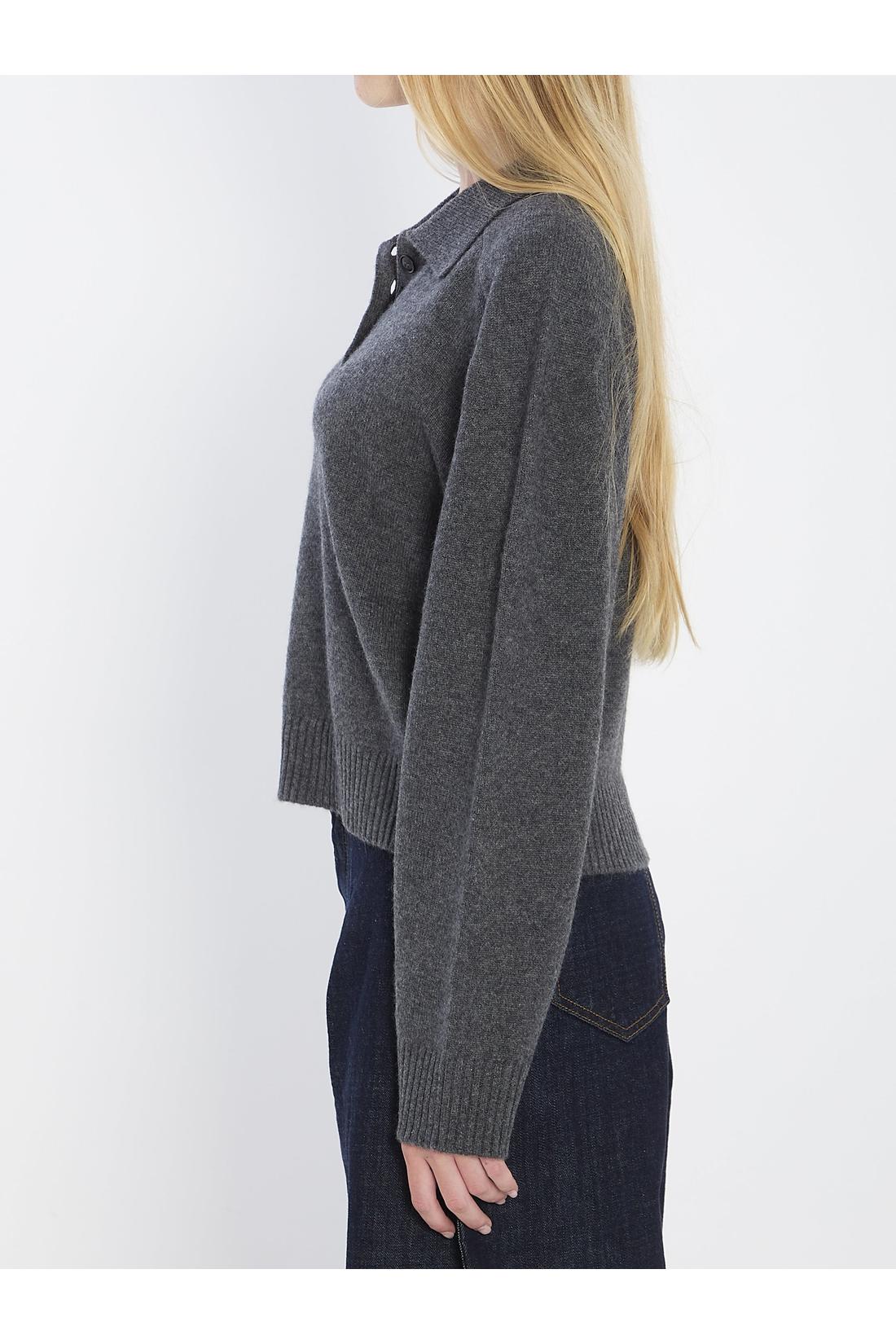 Loulou De Saison-OUTLET-SALE-Long-sleeved cashmere polo-ARCHIVIST
