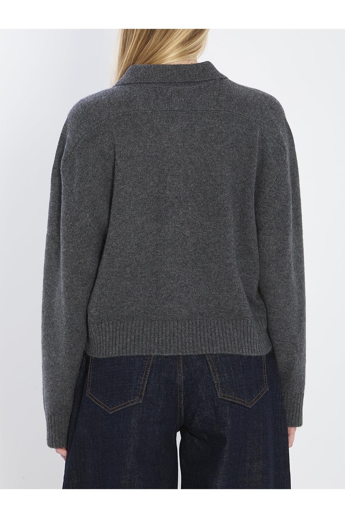 Loulou De Saison-OUTLET-SALE-Long-sleeved cashmere polo-ARCHIVIST