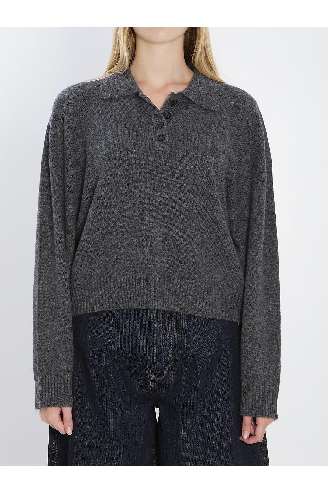 Loulou De Saison-OUTLET-SALE-Long-sleeved cashmere polo-ARCHIVIST