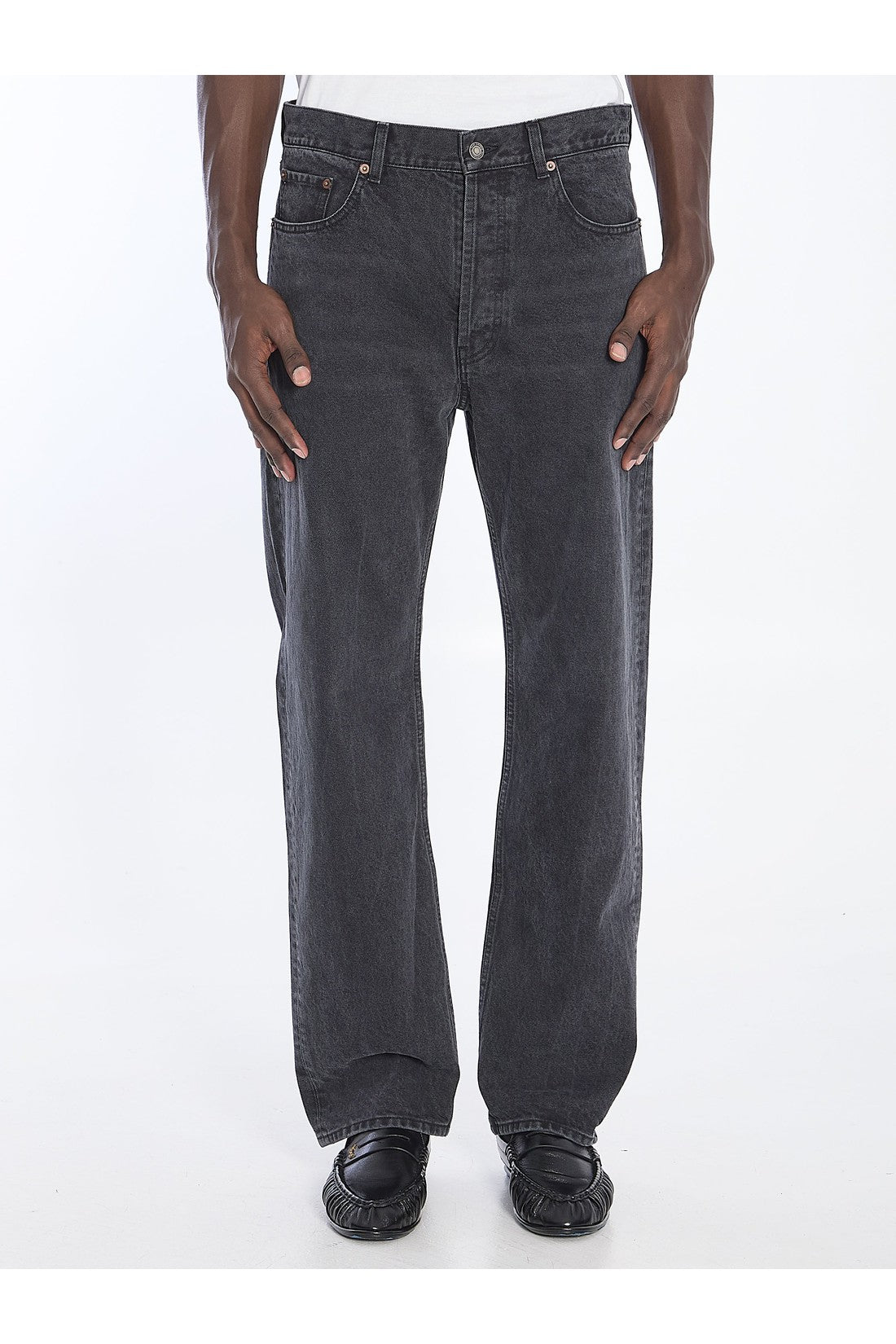 SAINT LAURENT-OUTLET-SALE-Loose jeans in denim-ARCHIVIST