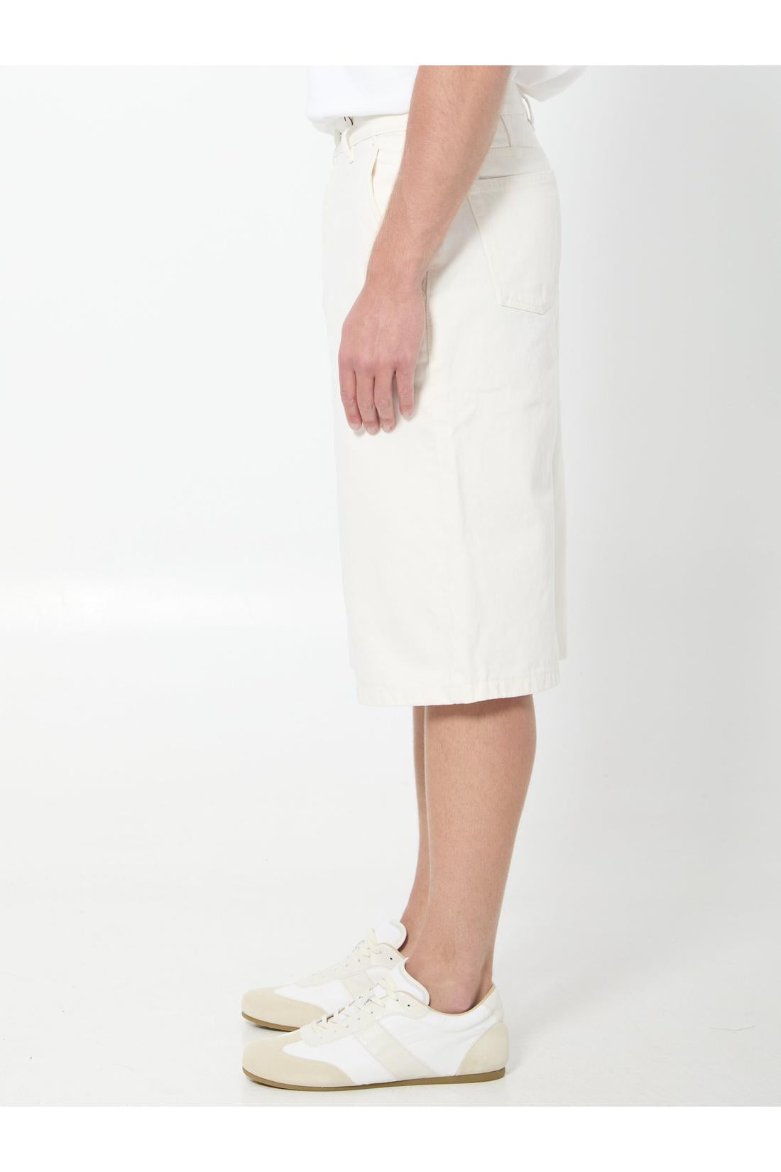 Ami Paris-OUTLET-SALE-Loose twill Bermuda shorts-ARCHIVIST