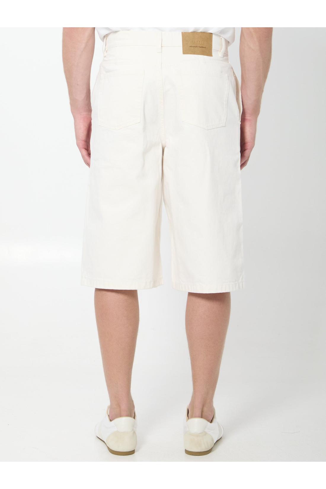 Ami Paris-OUTLET-SALE-Loose twill Bermuda shorts-ARCHIVIST