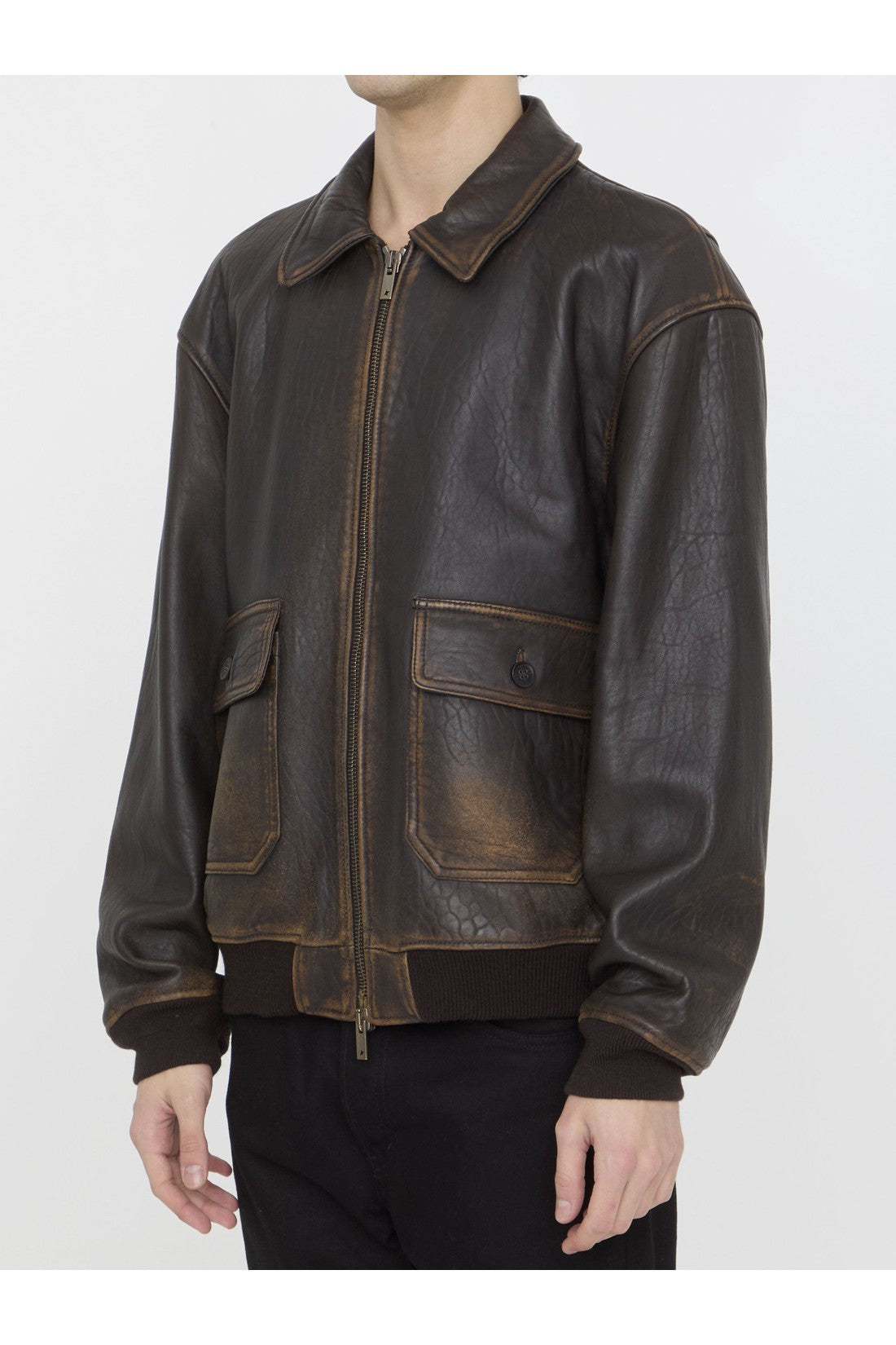 GOLDEN GOOSE-OUTLET-SALE-Louis Aviator jacket-ARCHIVIST