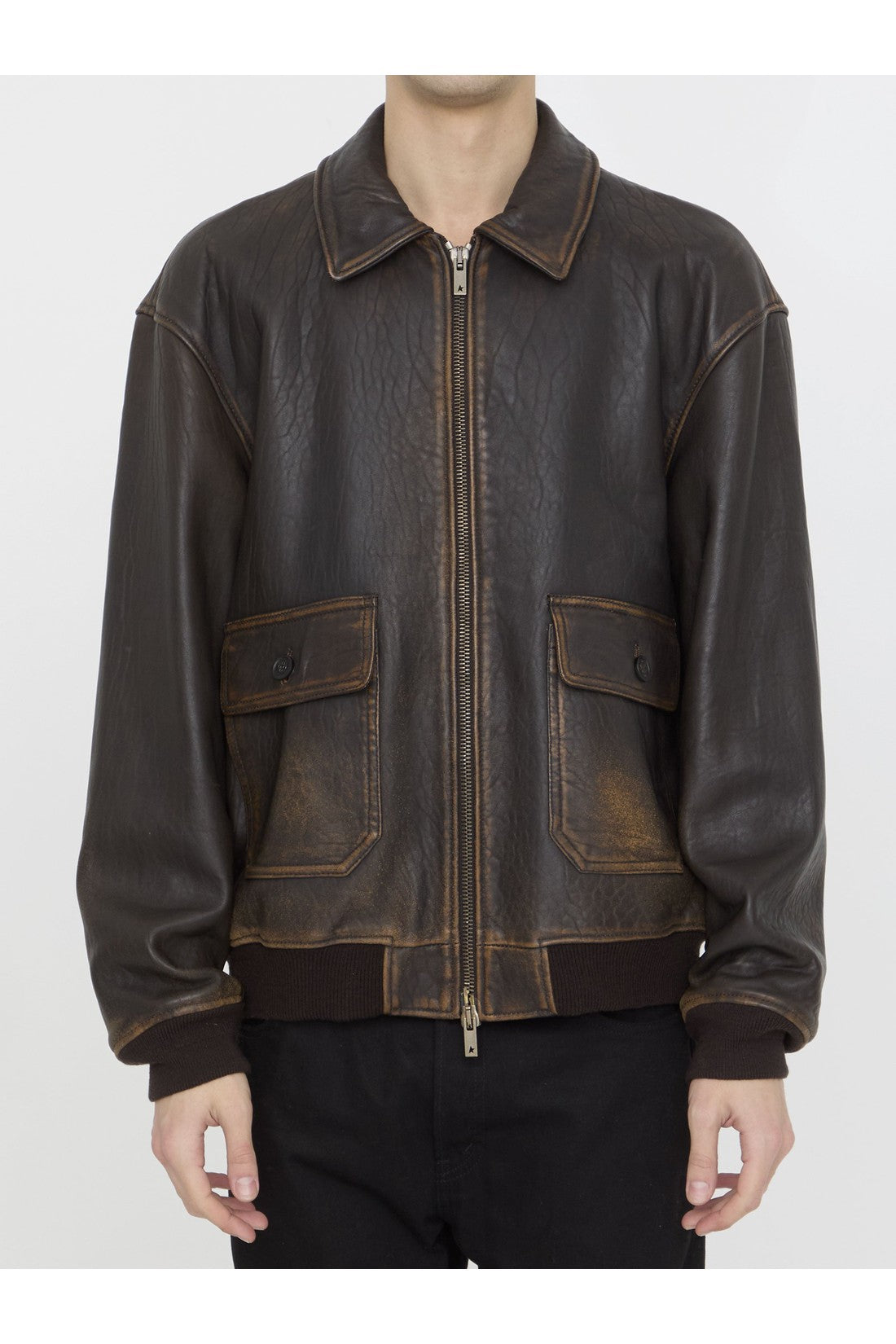 GOLDEN GOOSE-OUTLET-SALE-Louis Aviator jacket-ARCHIVIST