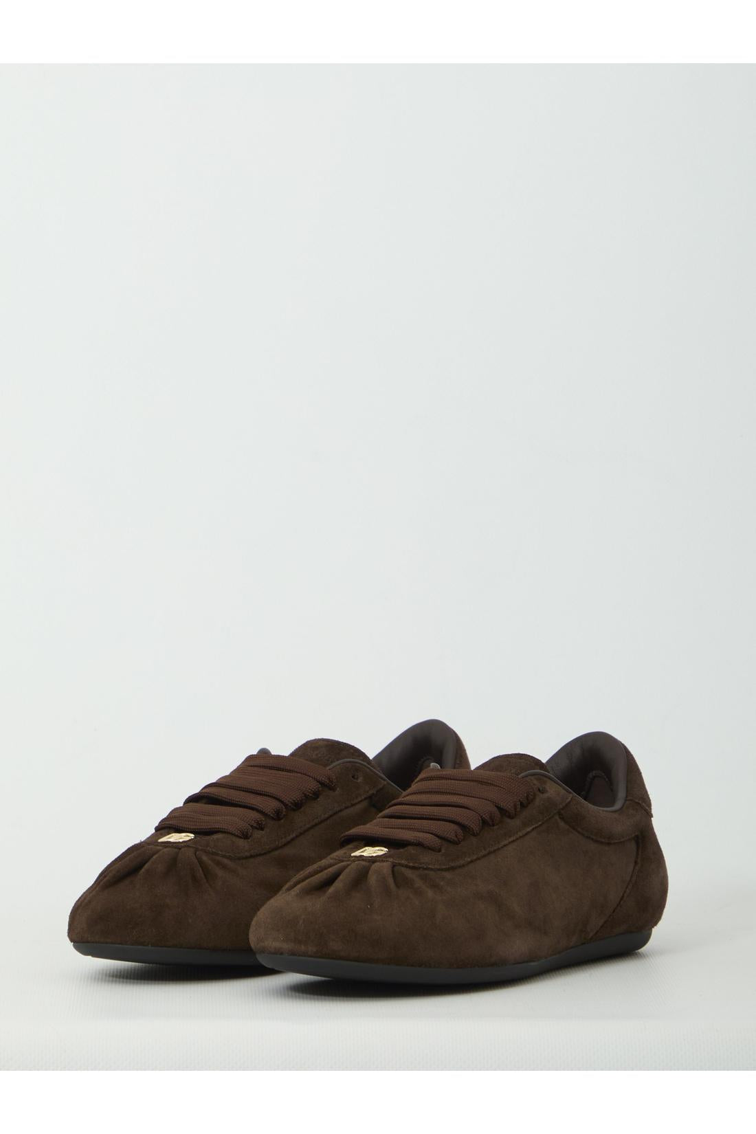 Dolce & Gabbana-OUTLET-SALE-Low-top suede sneakers-ARCHIVIST