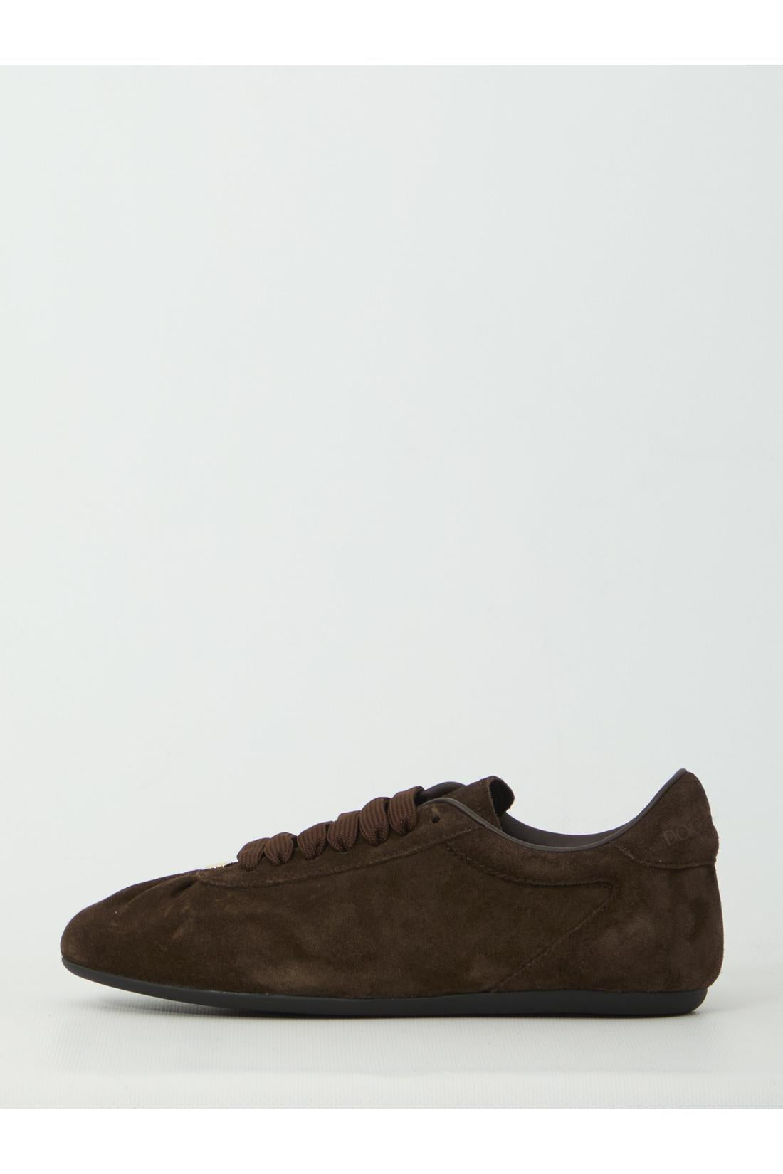 Dolce & Gabbana-OUTLET-SALE-Low-top suede sneakers-ARCHIVIST