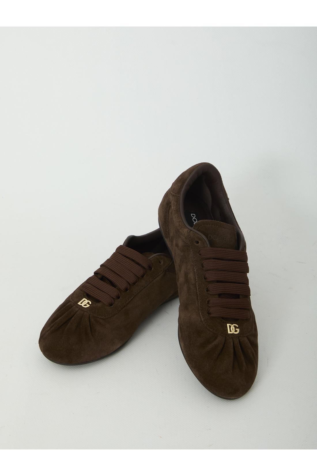 Dolce & Gabbana-OUTLET-SALE-Low-top suede sneakers-ARCHIVIST