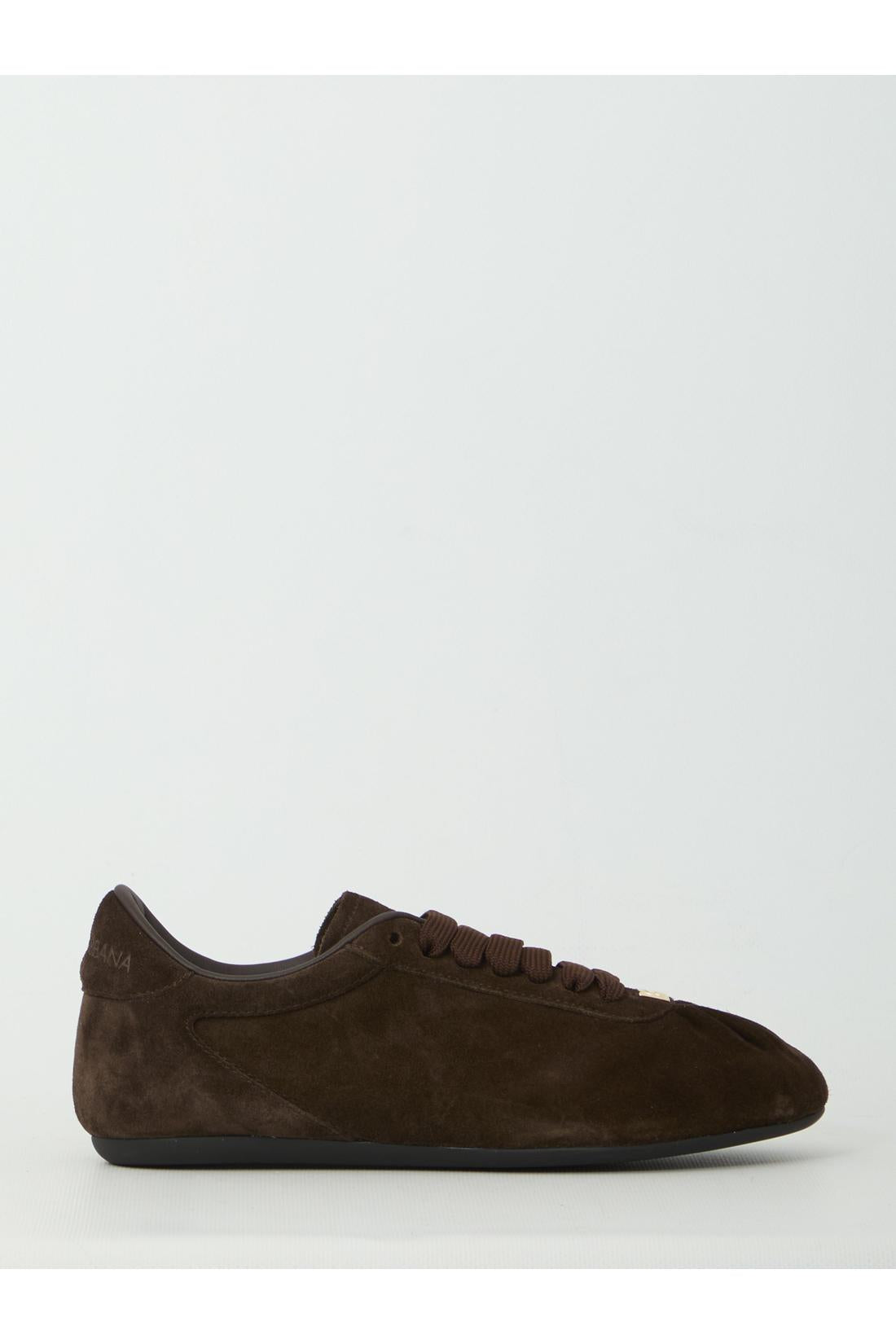 Dolce & Gabbana-OUTLET-SALE-Low-top suede sneakers-ARCHIVIST