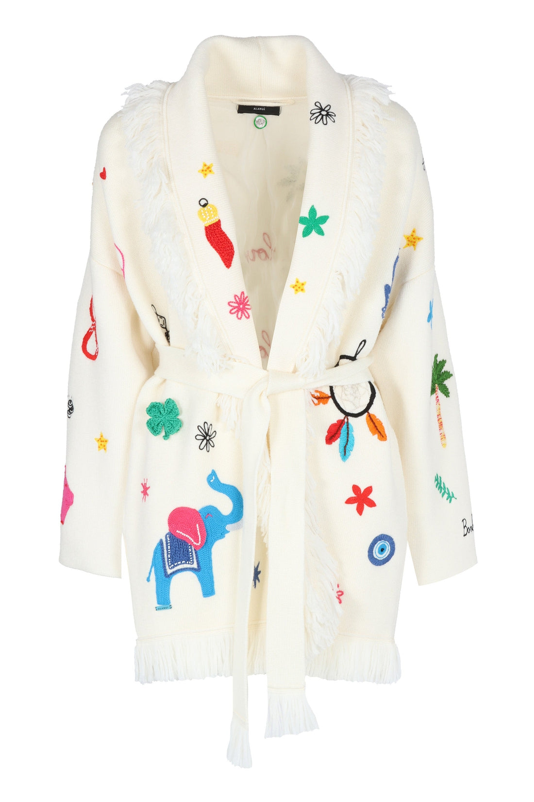 Alanui-OUTLET-SALE-Lucky Charm embroidered cardigan-ARCHIVIST