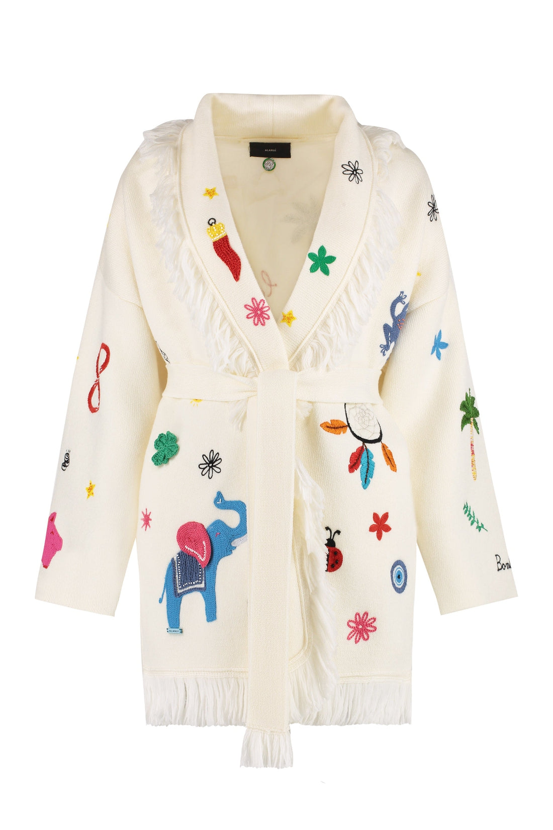 Alanui-OUTLET-SALE-Lucky Charm embroidered cardigan-ARCHIVIST