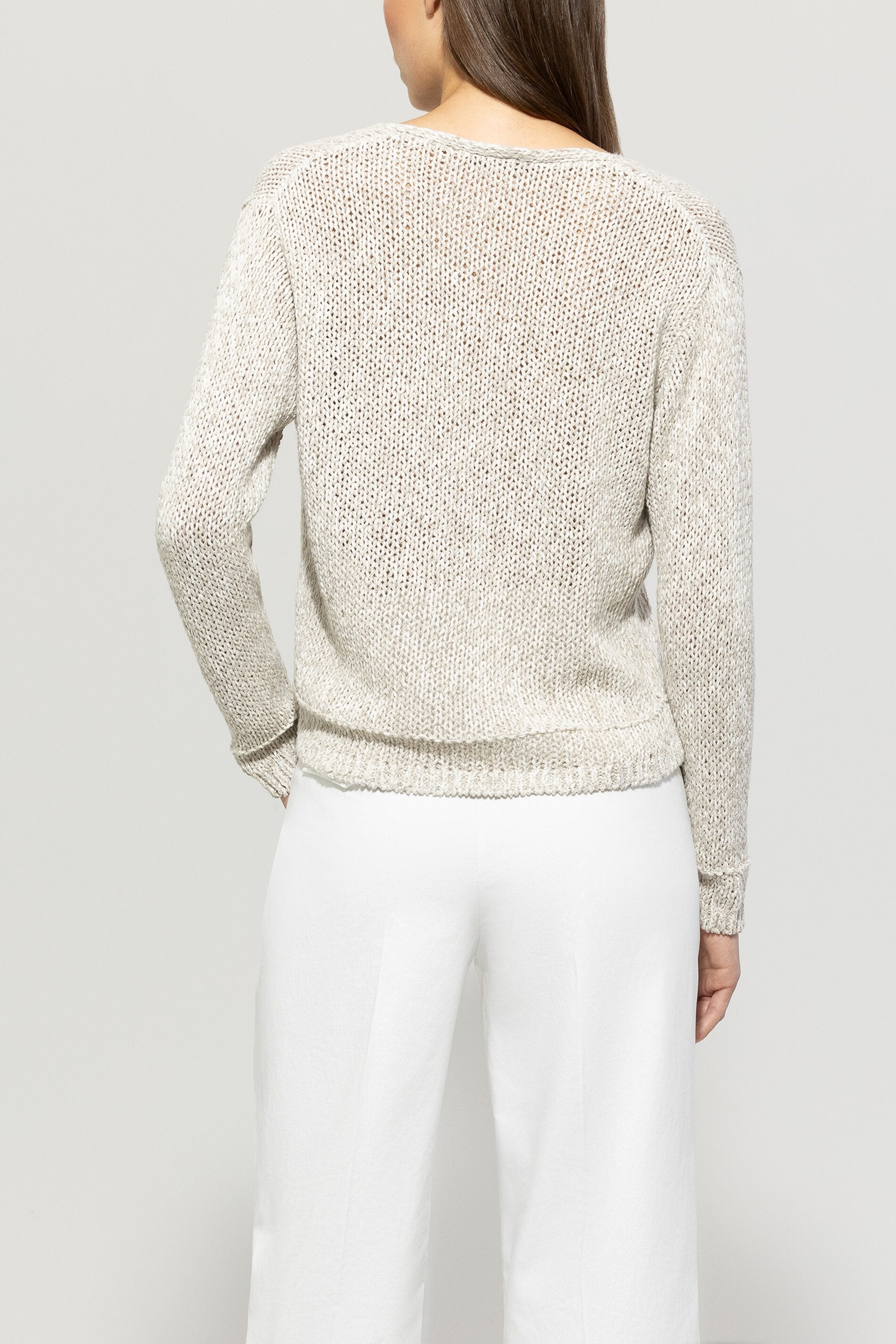 Luisa Cerano-V-Pullover aus Leinen-Mix-Strick & Pullover-Black-Deal-Outlet-by-ARCHIVIST