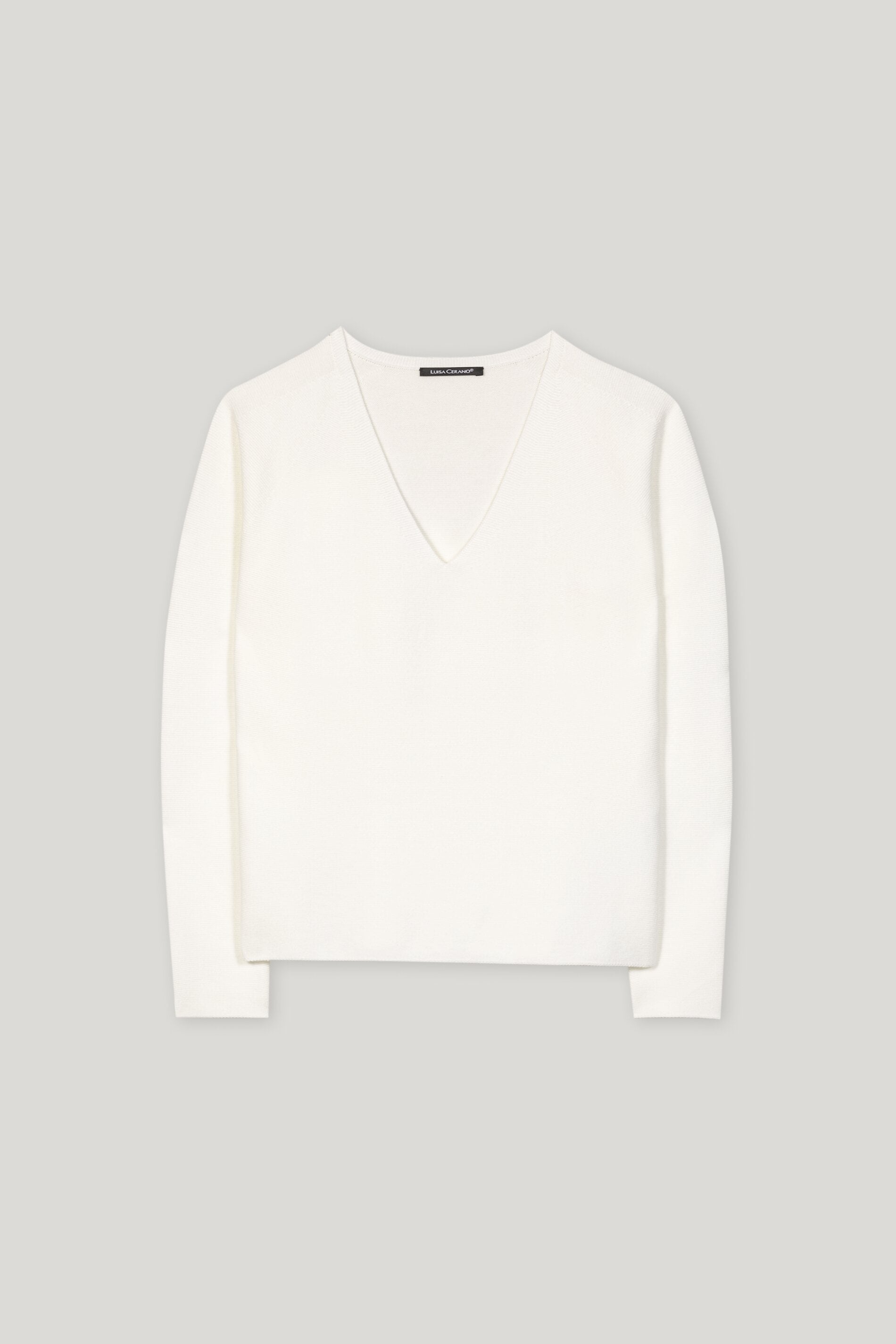 Luisa Cerano-V-Pullover in Links-Struktur-Strick & Pullover-Black-Deal-Outlet-by-ARCHIVIST