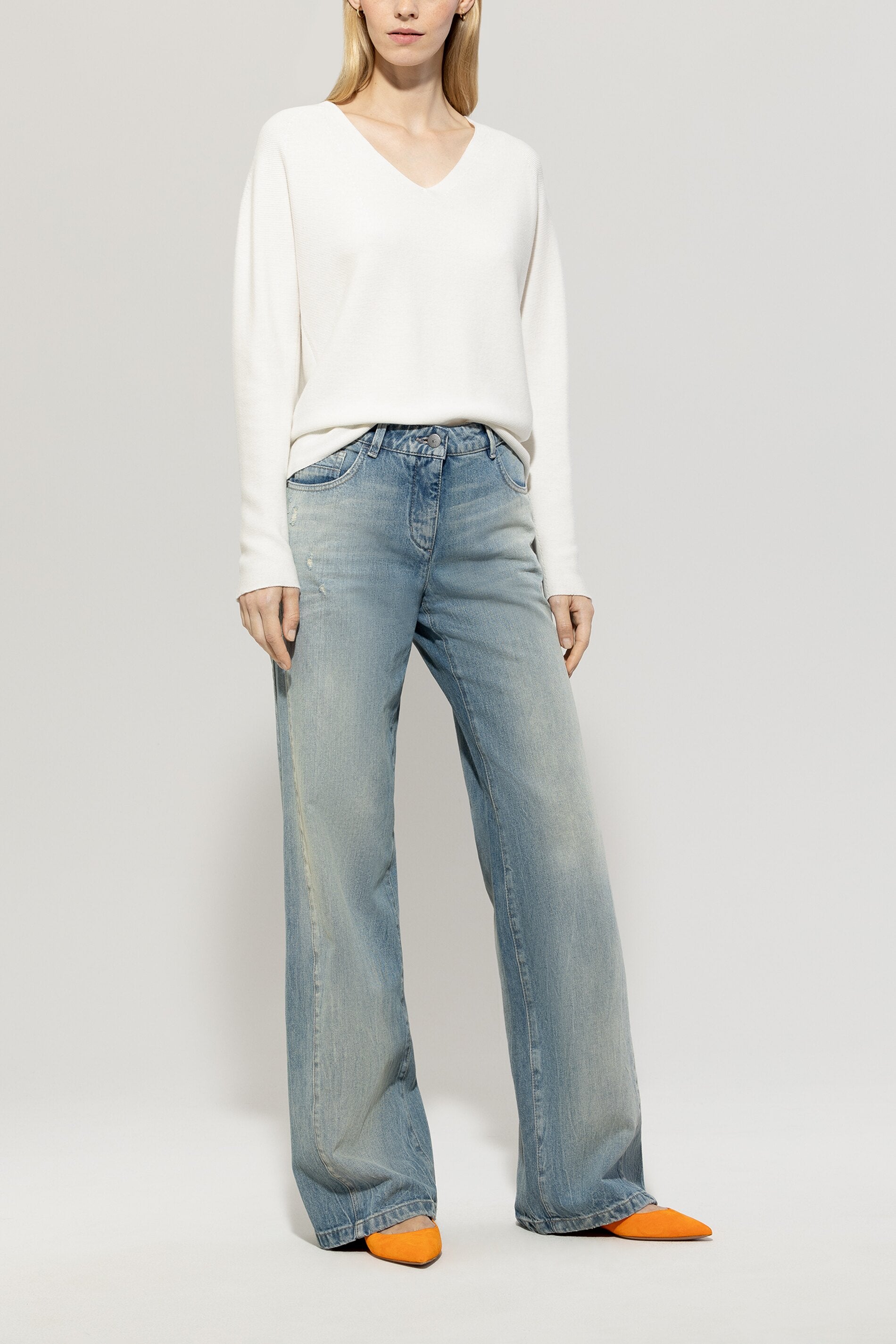 Luisa Cerano-V-Pullover in Links-Struktur-Strick & Pullover-Black-Deal-Outlet-by-ARCHIVIST