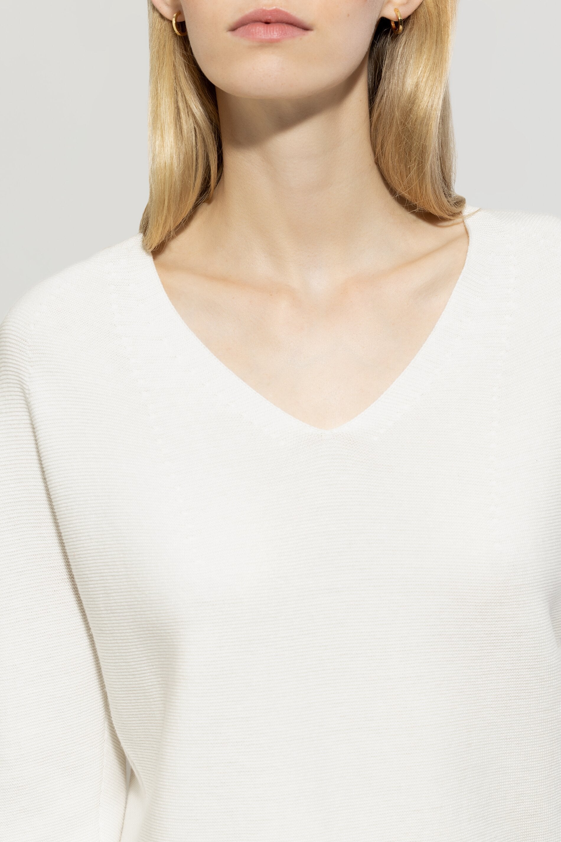 Luisa Cerano-V-Pullover in Links-Struktur-Strick & Pullover-Black-Deal-Outlet-by-ARCHIVIST