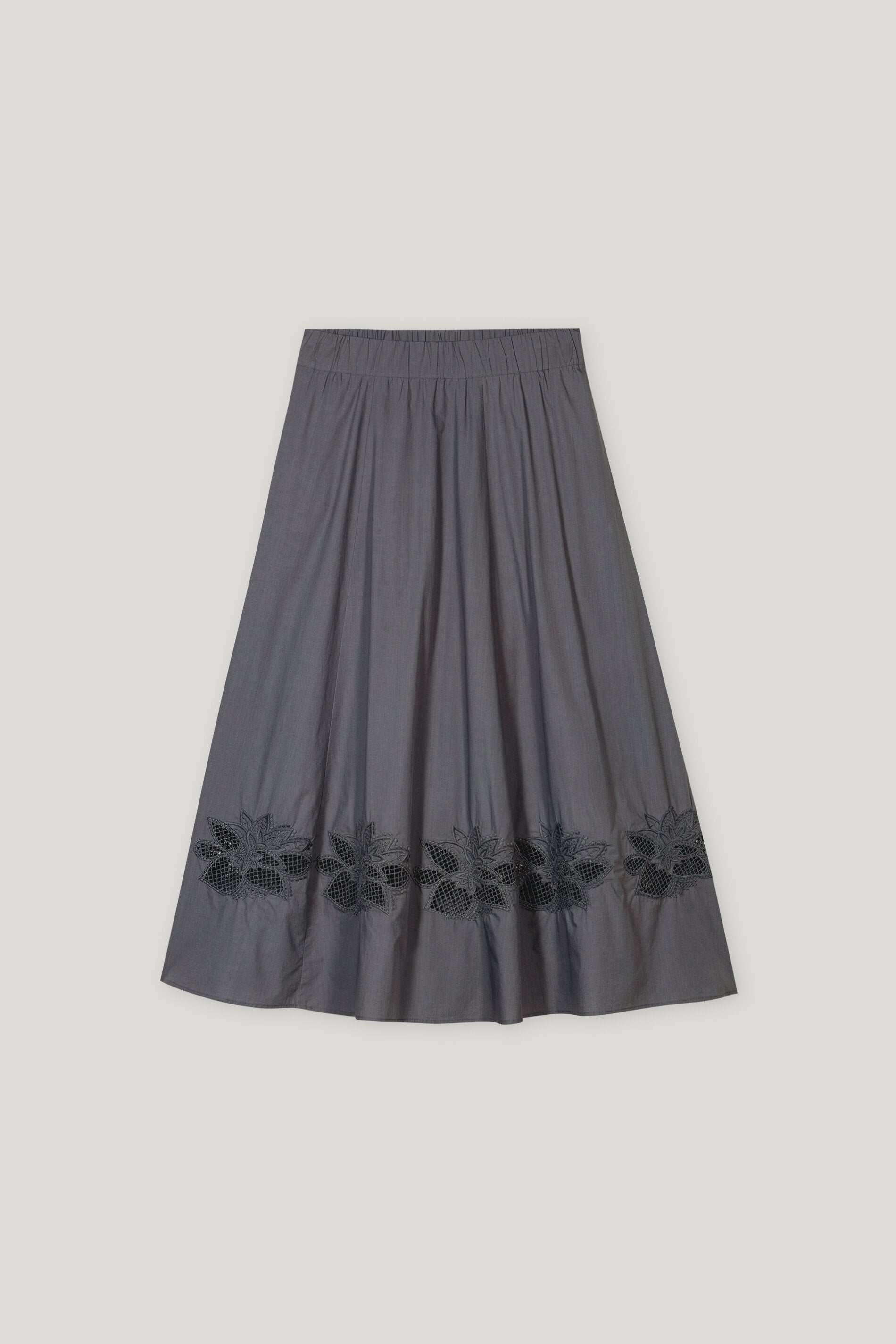 Rock mit Stickerei-Kleider & Röcke-Luisa Cerano-34-cool grey-ARCHIVIST
