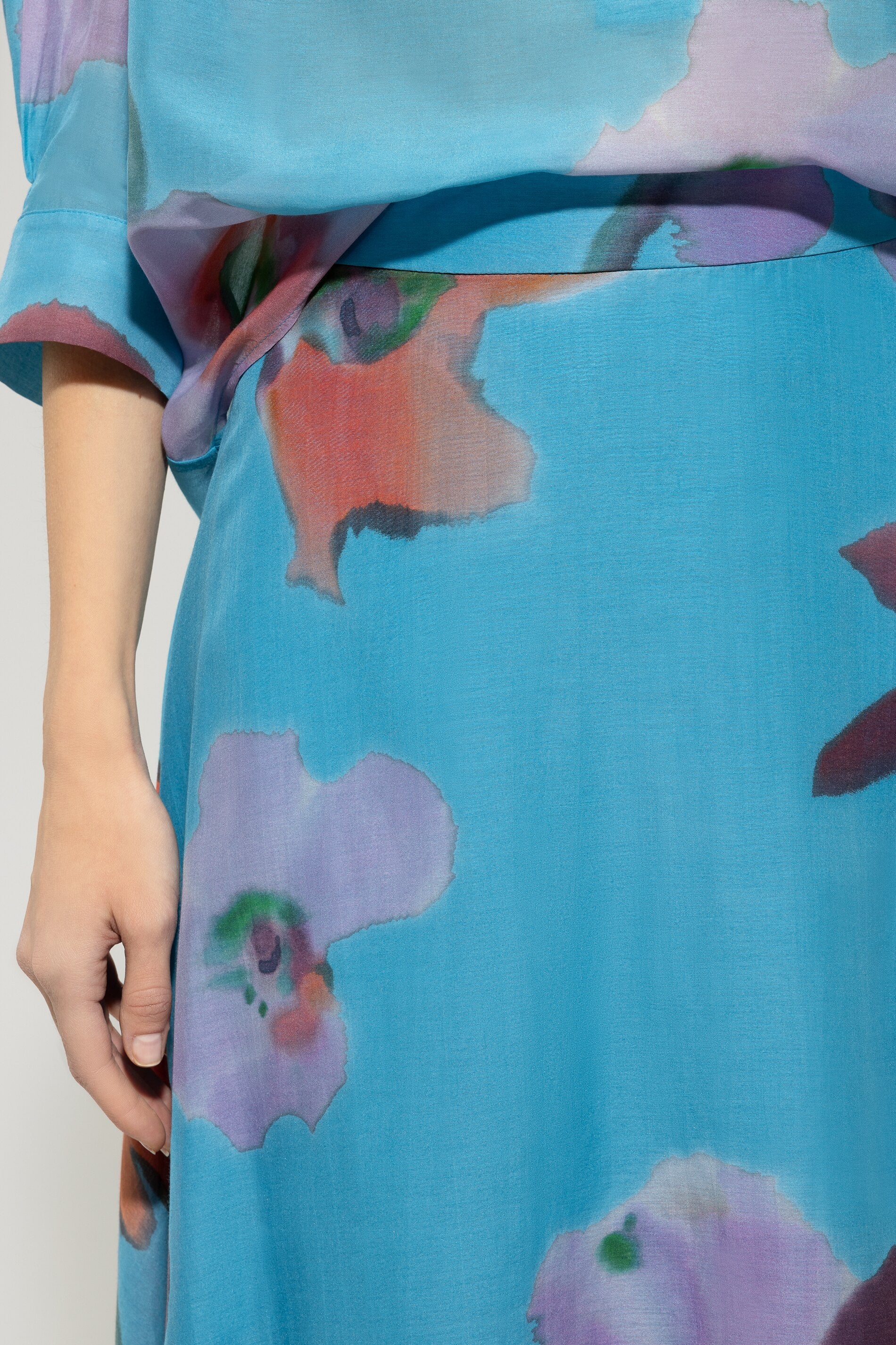 Bahnenrock mit Hibiskus-Print-Kleider & Röcke-Luisa Cerano-ARCHIVIST