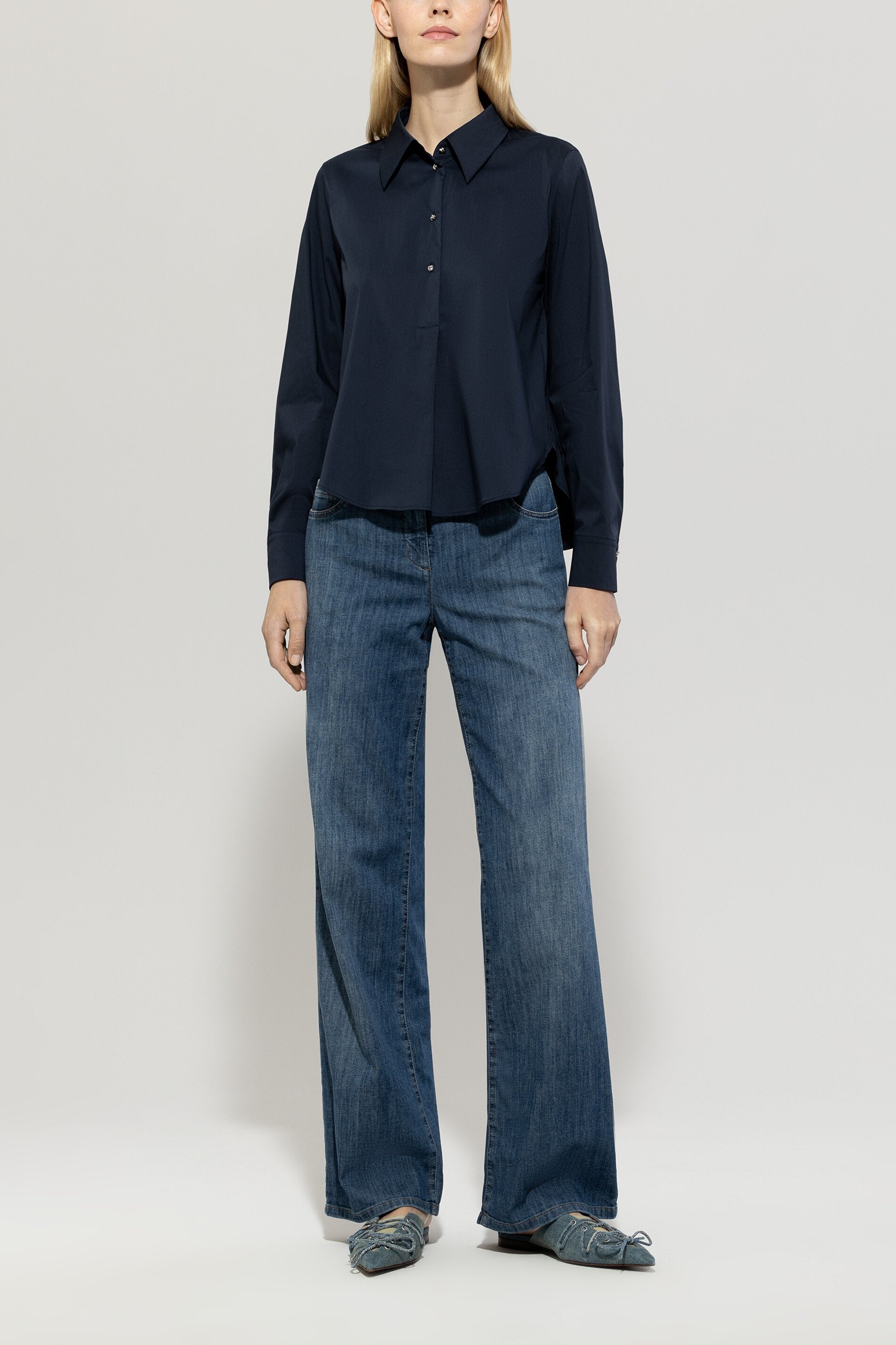 Luisa Cerano-Tunikabluse aus Baumwolle-Hemden & Blusen-Black-Deal-Outlet-by-ARCHIVIST