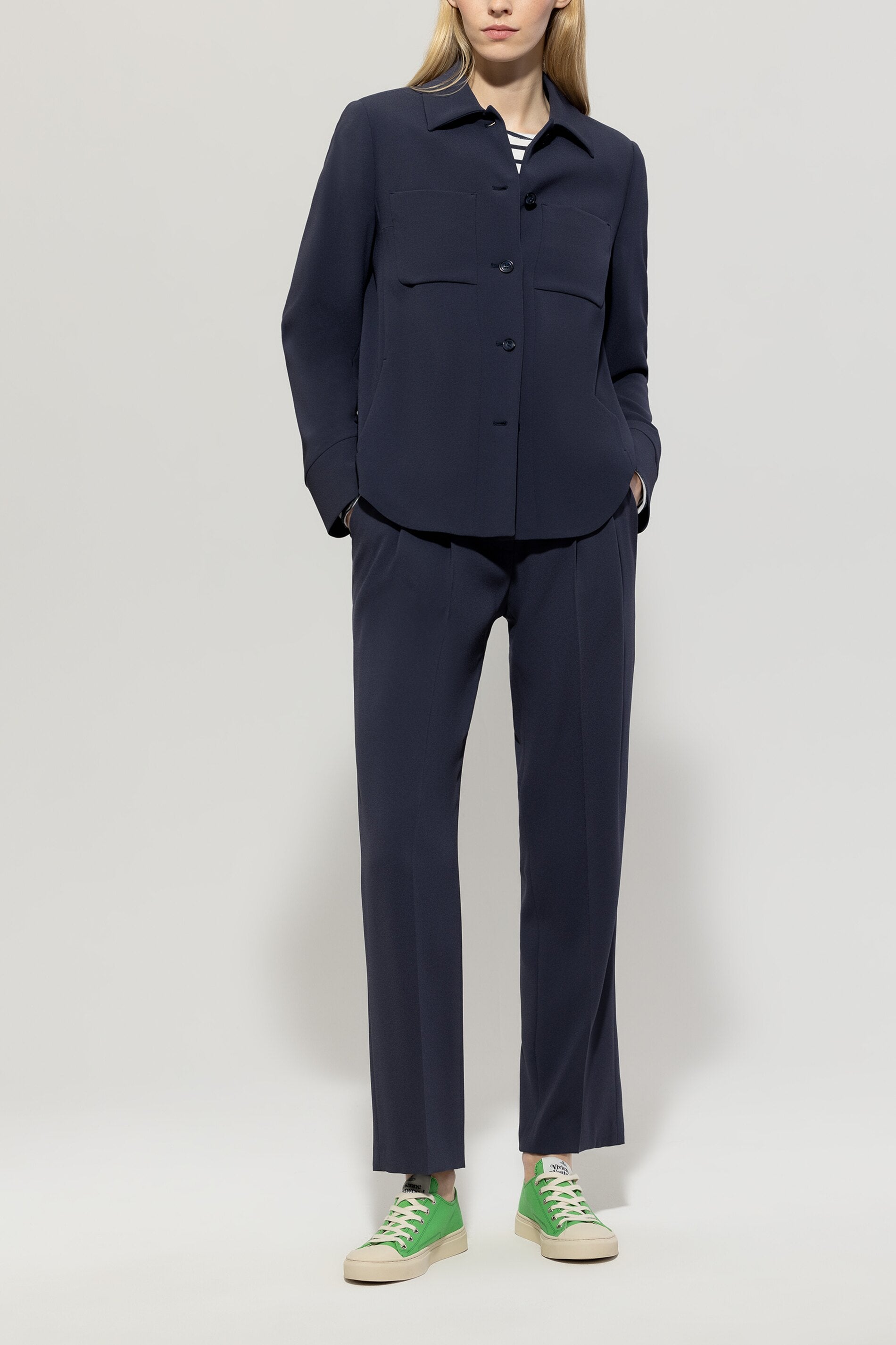 Luisa Cerano-Fließende Hemdjacke-Jacken & Mäntel-Black-Deal-Outlet-by-ARCHIVIST