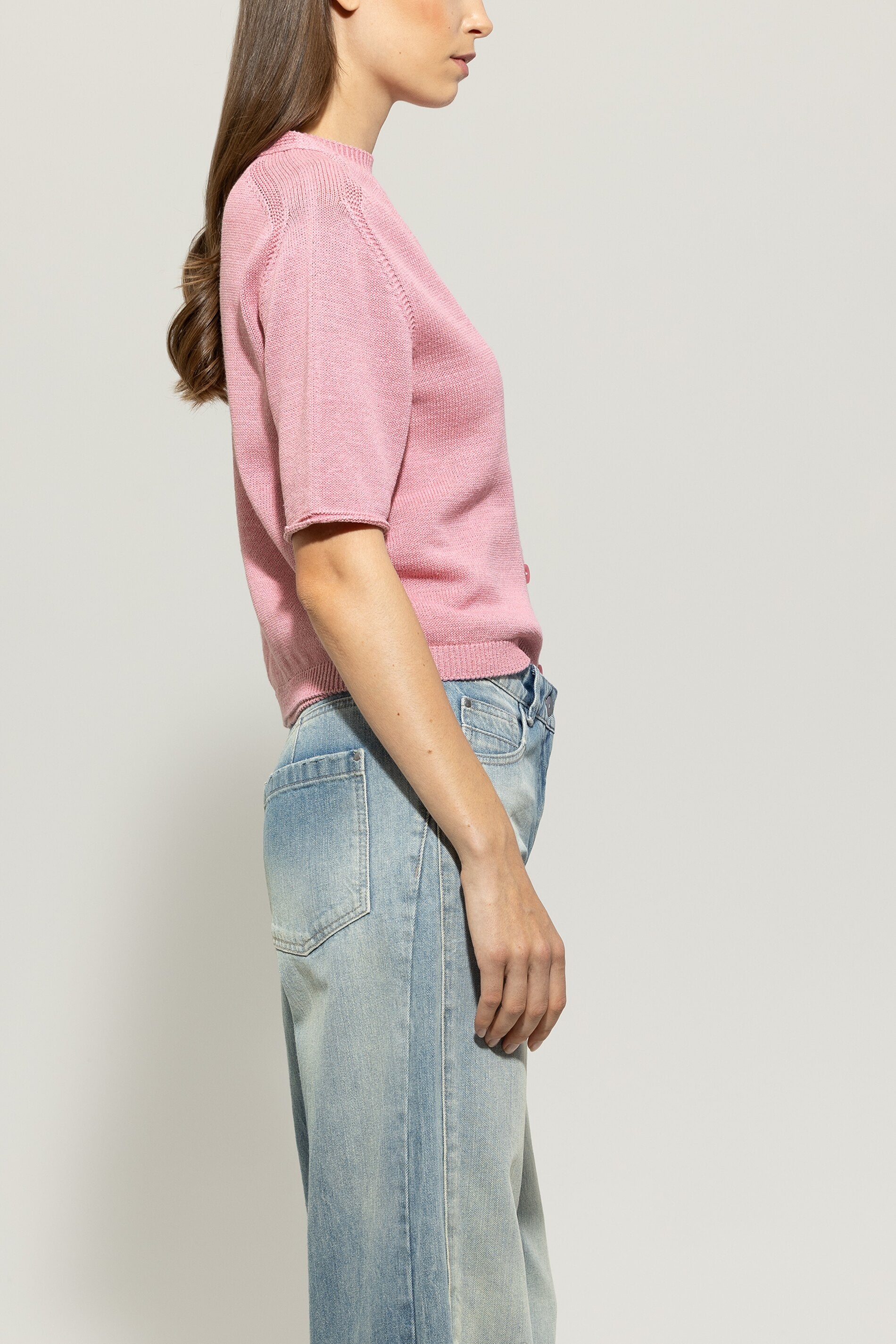 Cardigan aus Leinen-Mix