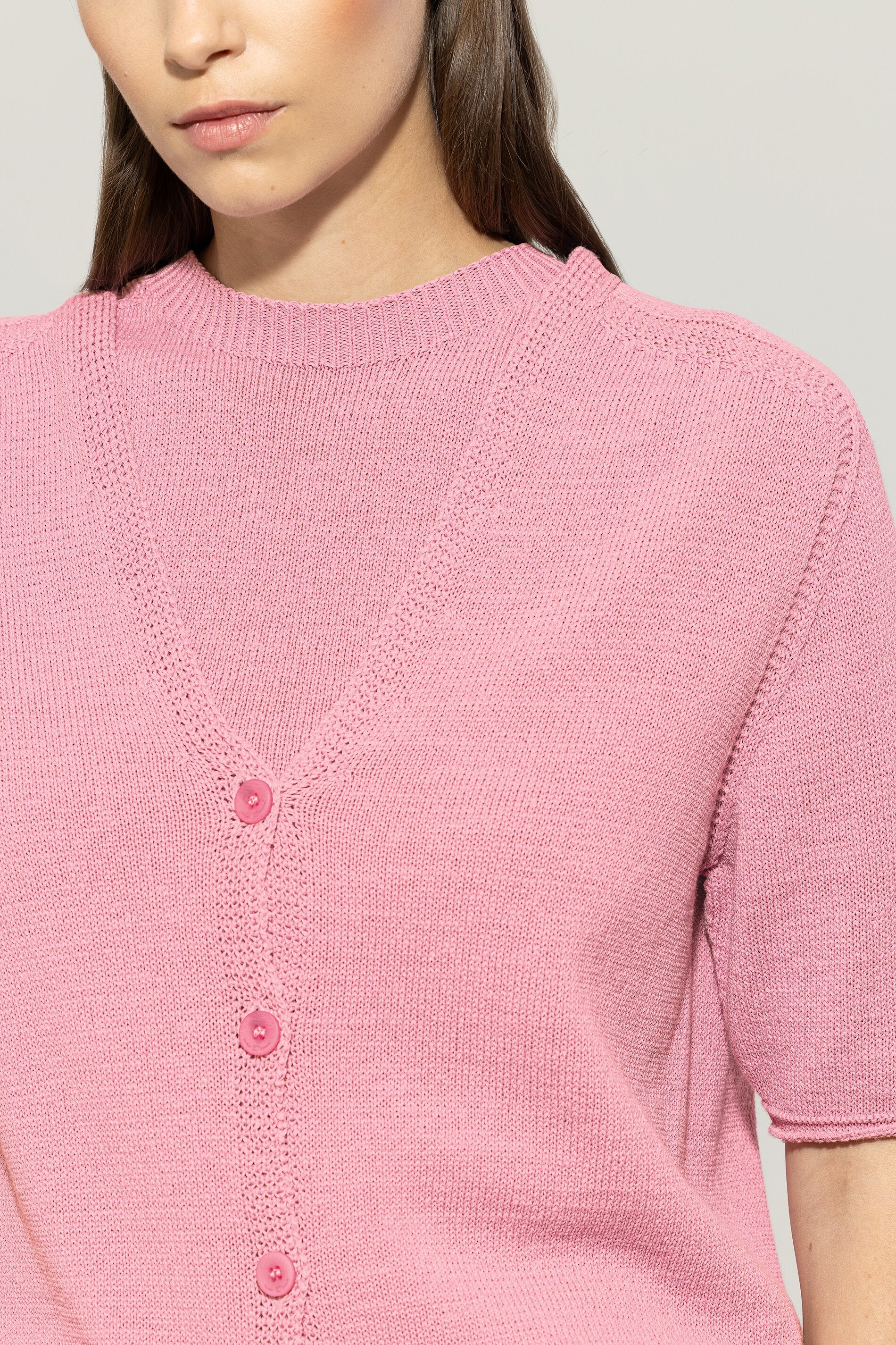 Cardigan aus Leinen-Mix