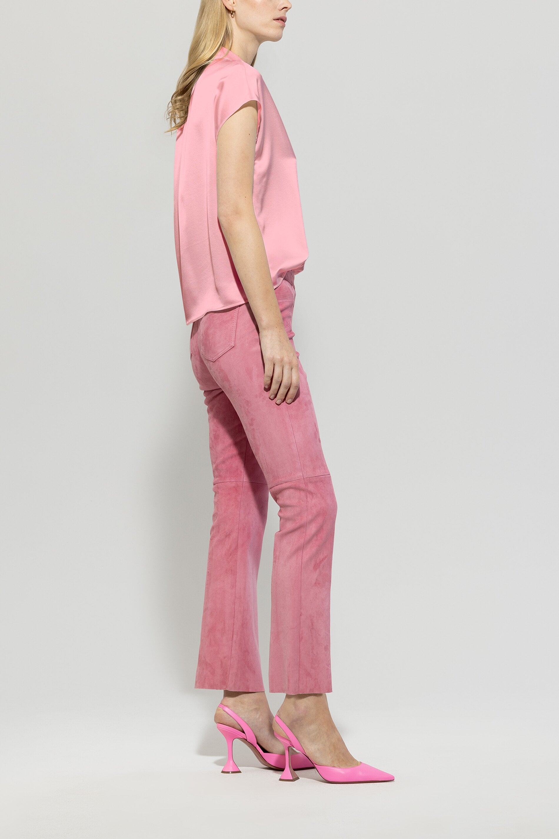 Veloursleder-Babyflare-Pants