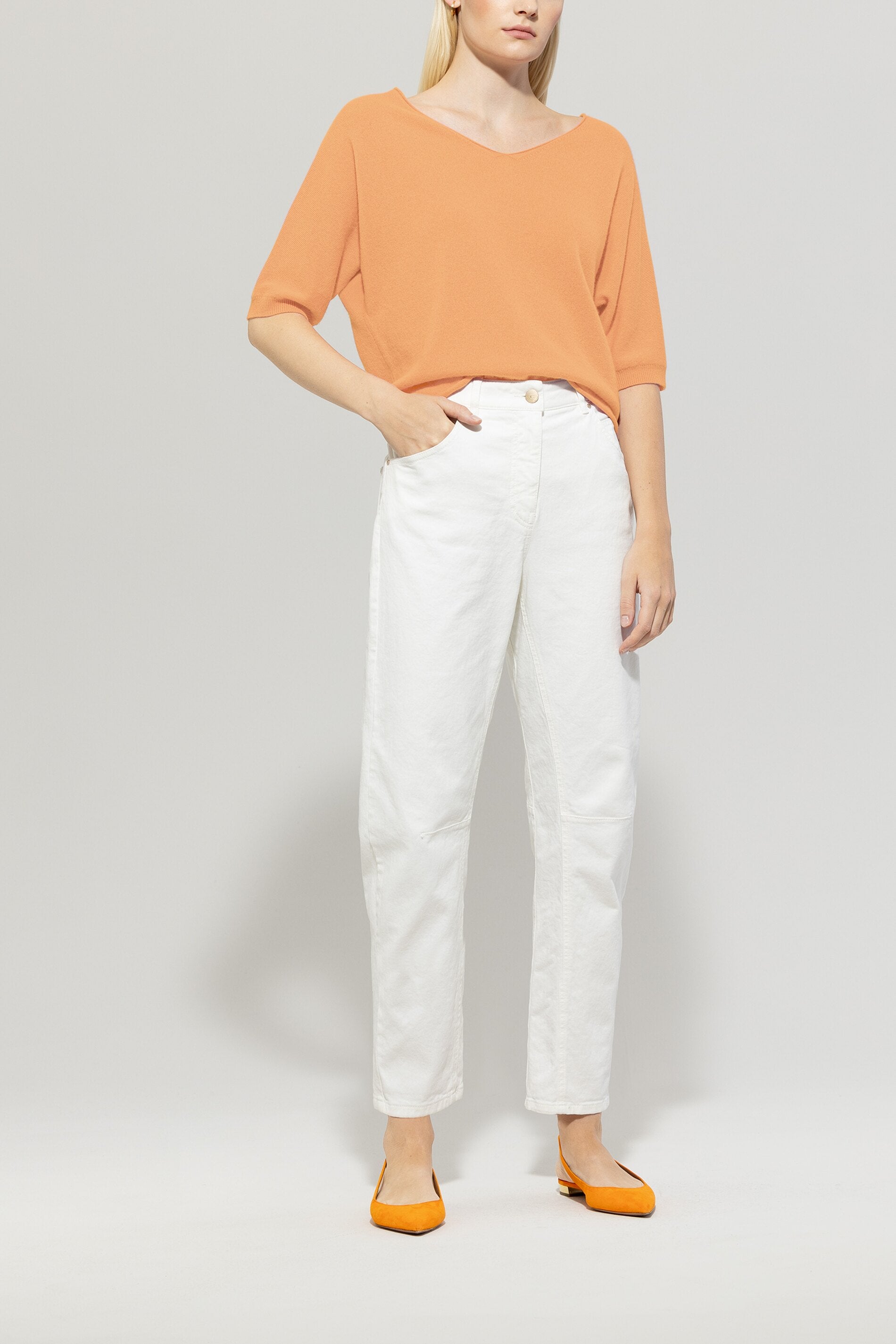 V-Pullover aus Kaschmir-Mix